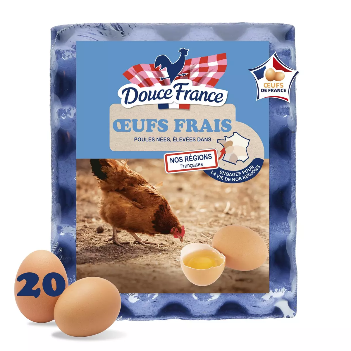 DOUCE FRANCE Œufs frais 20 œufs