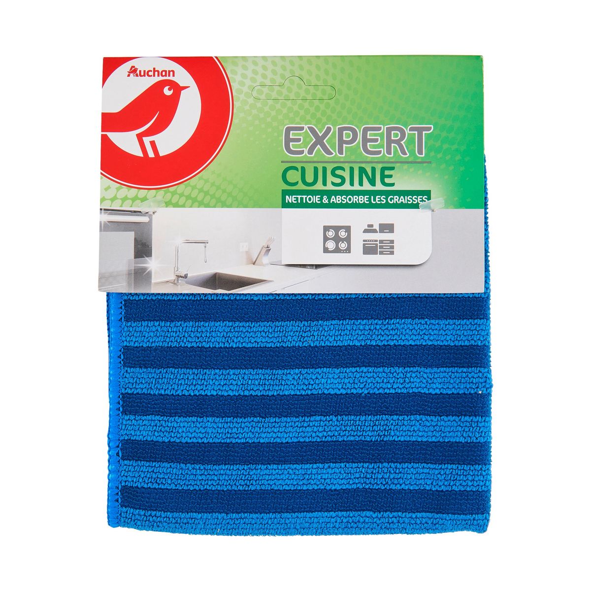 AUCHAN Chiffons microfibre 1 lavette