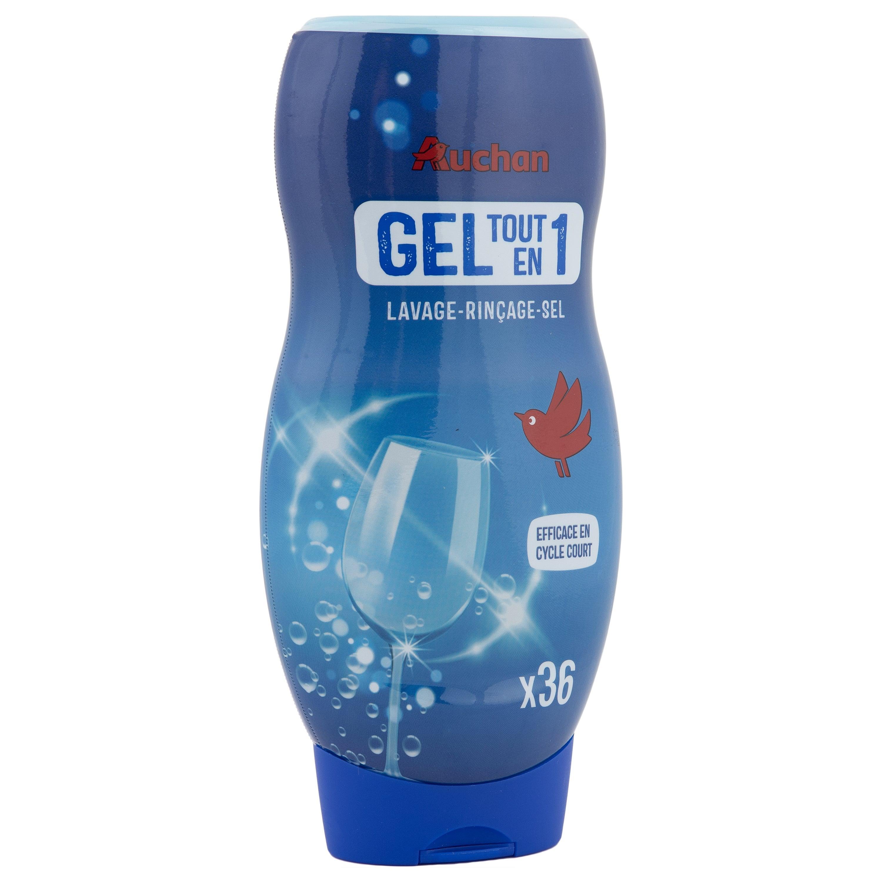 Voir la diapositive 3 : AUCHAN Gel lave-vaisselle rinçage sel 36 lavages 720ml