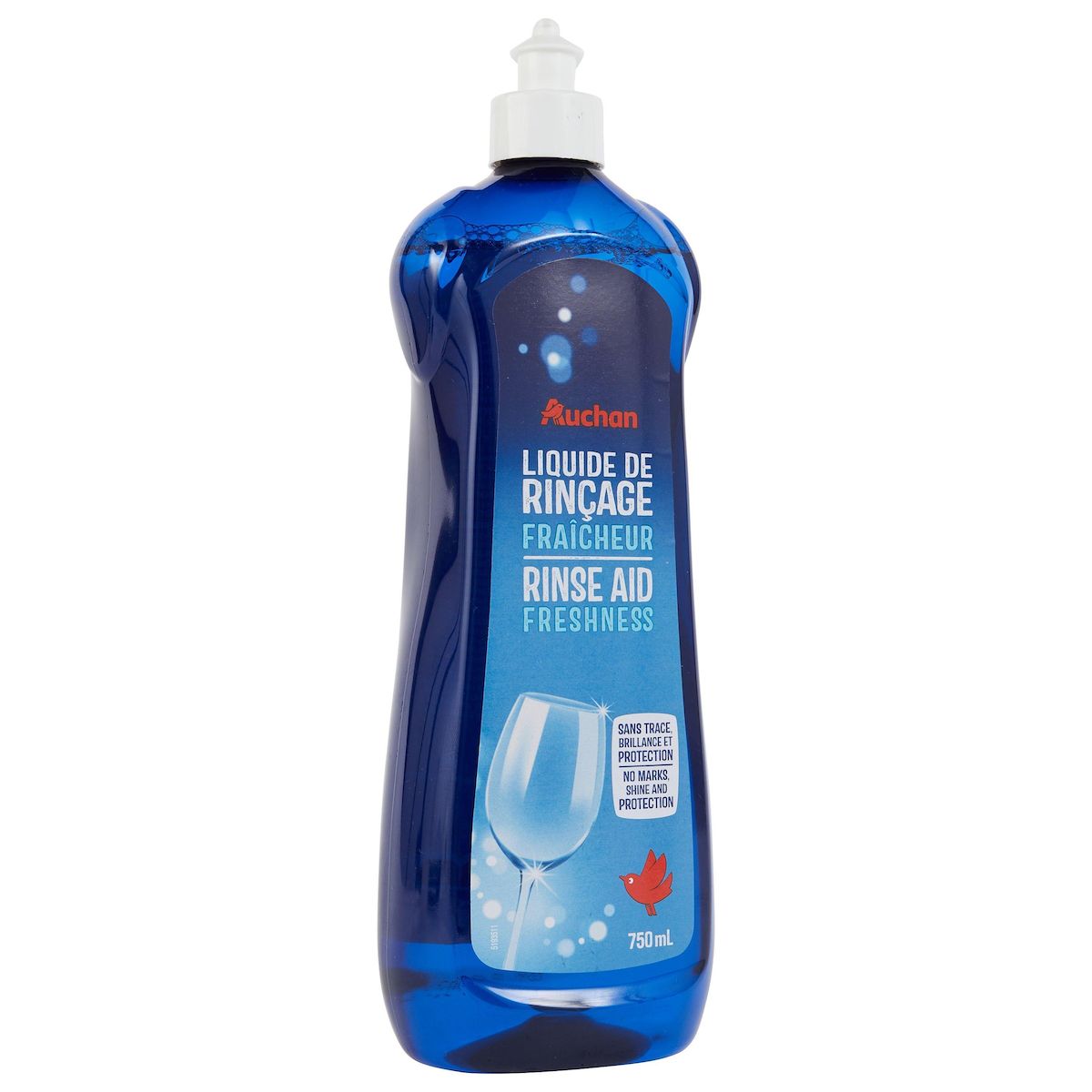 AUCHAN Liquide de rinçage lave-vaisselle sans trace 750ml