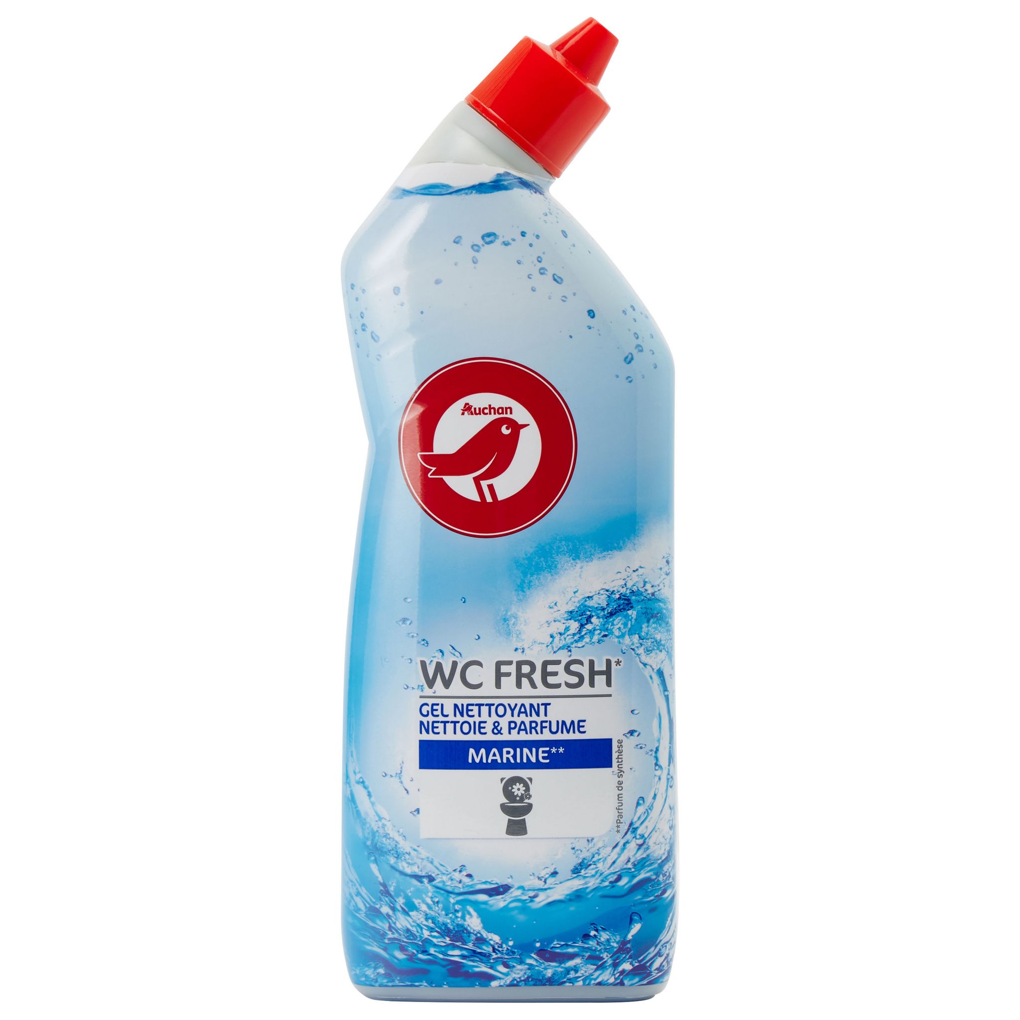 Voir la diapositive 2 : AUCHAN Gel nettoyant WC fraîcheur marine 750ml