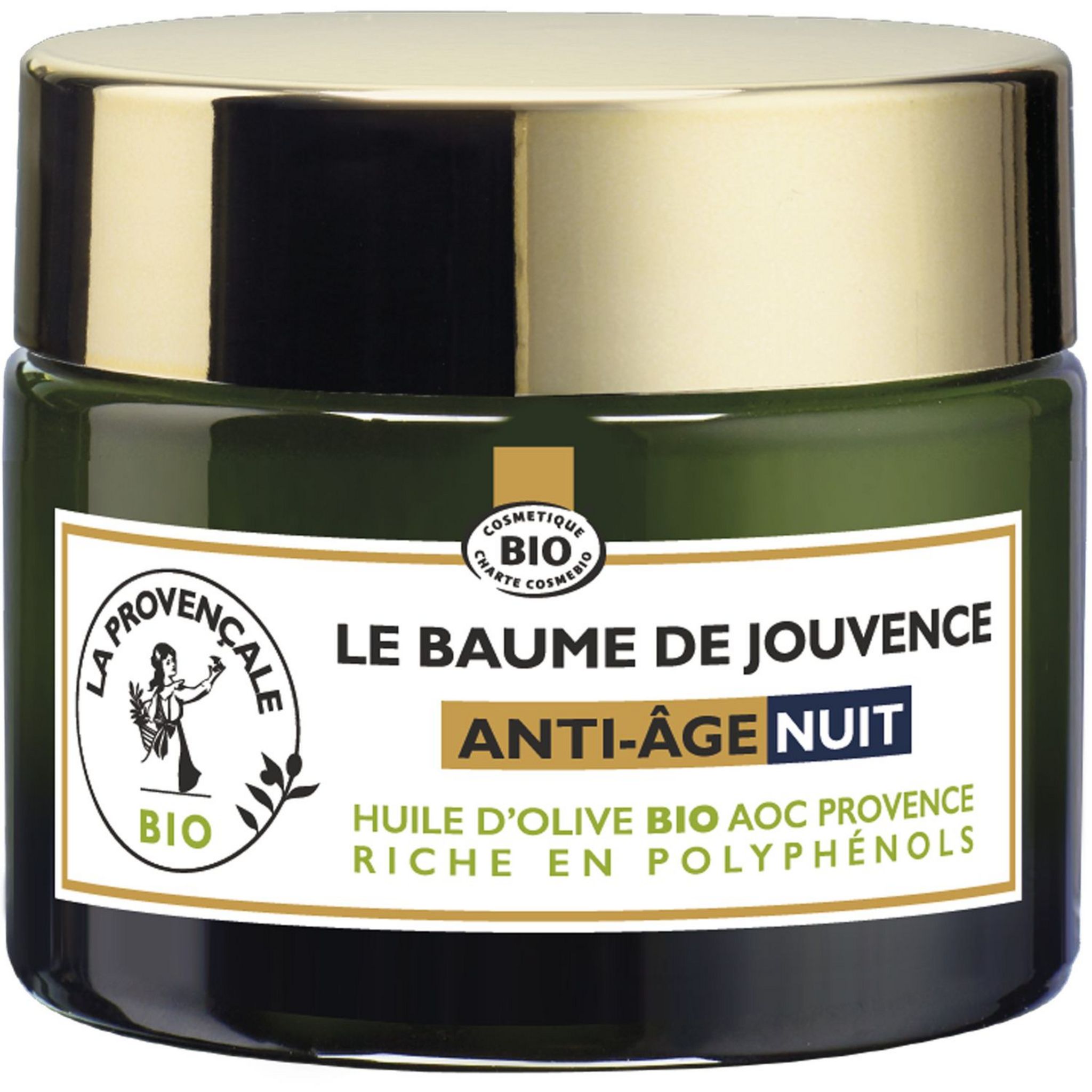 Voir la diapositive 2 : LA PROVENÇALE BIO Baume de jouvence anti-âge nuit huile d'olive bio 50ml