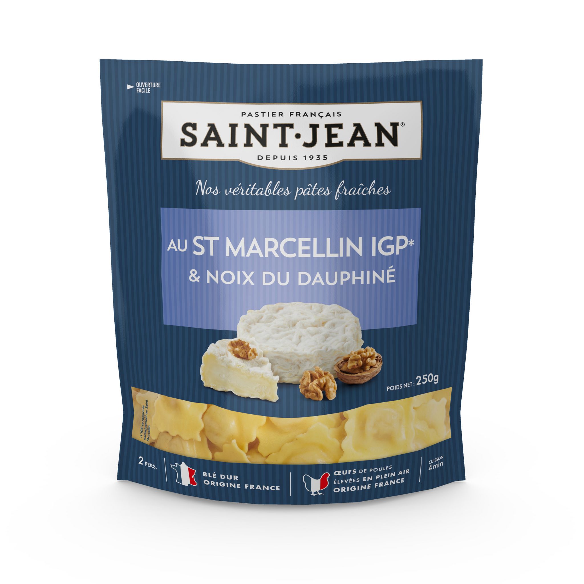 SAINT JEAN Pates fraiches farcies au St Marcellin et noix du Dauphiné 2 parts 250g