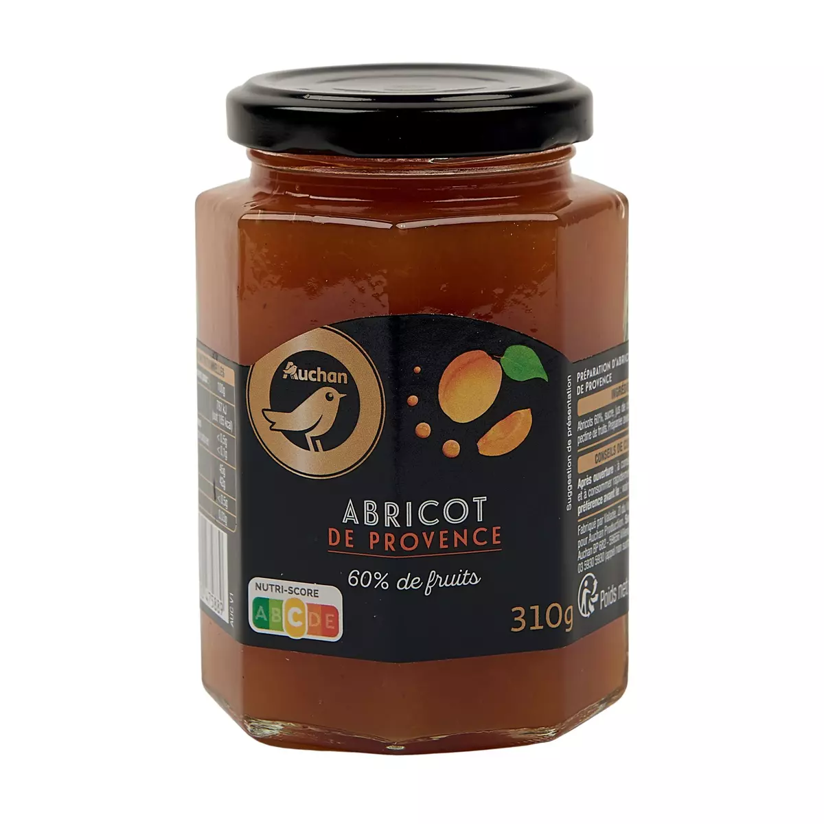 AUCHAN GOURMET Préparation d'abricots 60% de fruits 310g