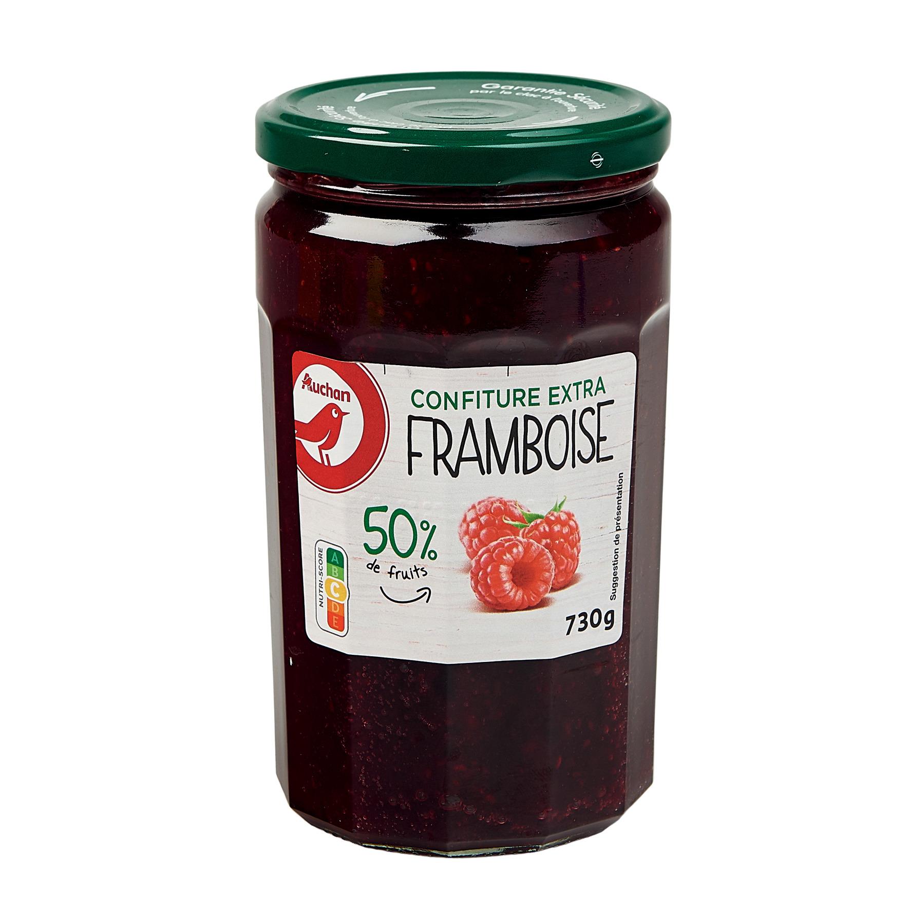 Voir la diapositive 2 : AUCHAN Confiture extra de framboises 730g