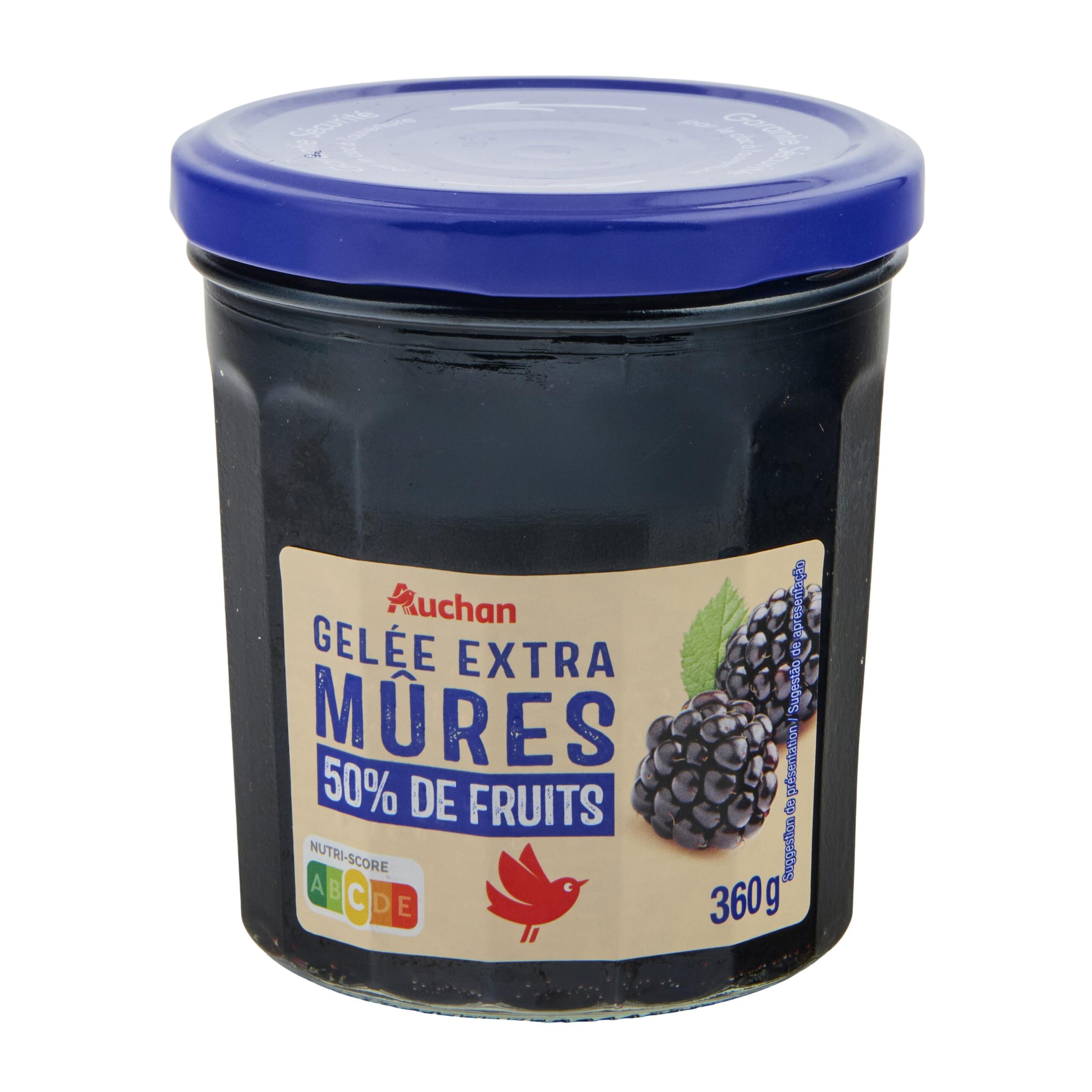 Voir la diapositive 2 : AUCHAN Gelée extra de mûres 360g