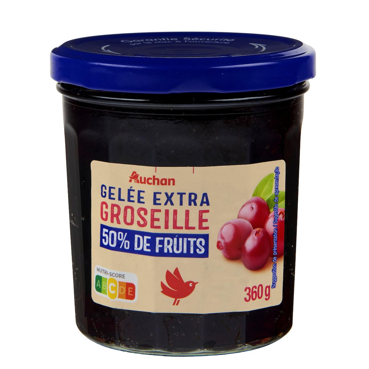 AUCHAN Gelée extra de groseilles 360g