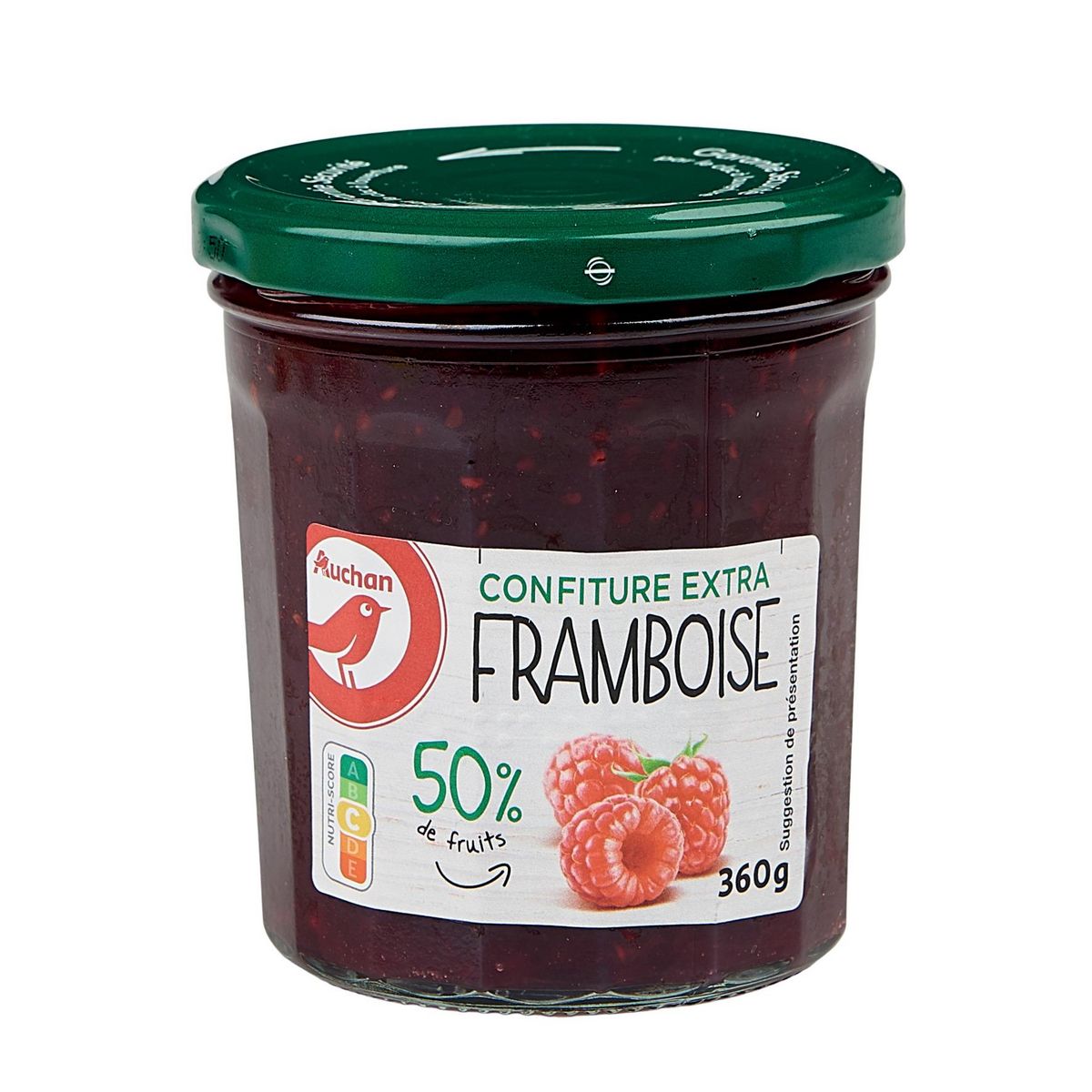 AUCHAN Confiture extra de framboises 360g