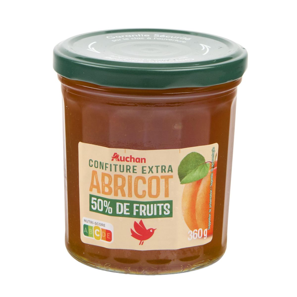 AUCHAN Confiture extra d'abricots 360g