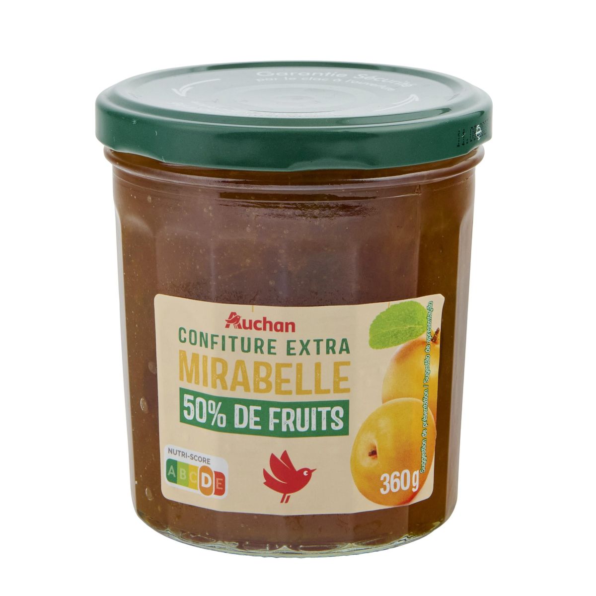 AUCHAN Confiture extra de mirabelles 360g