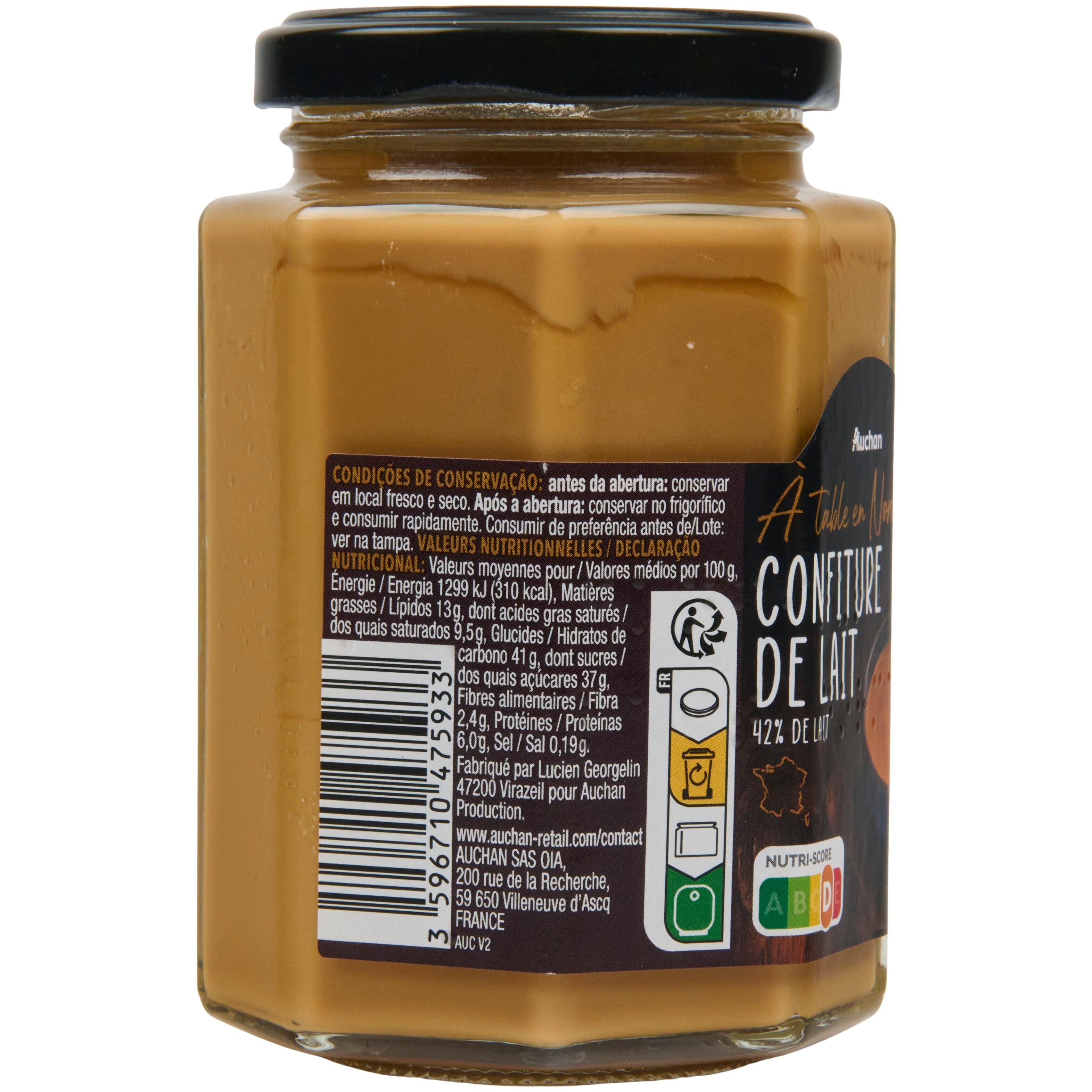 Voir la diapositive 2 : AUCHAN TERROIR Confiture de lait de Normandie 305g