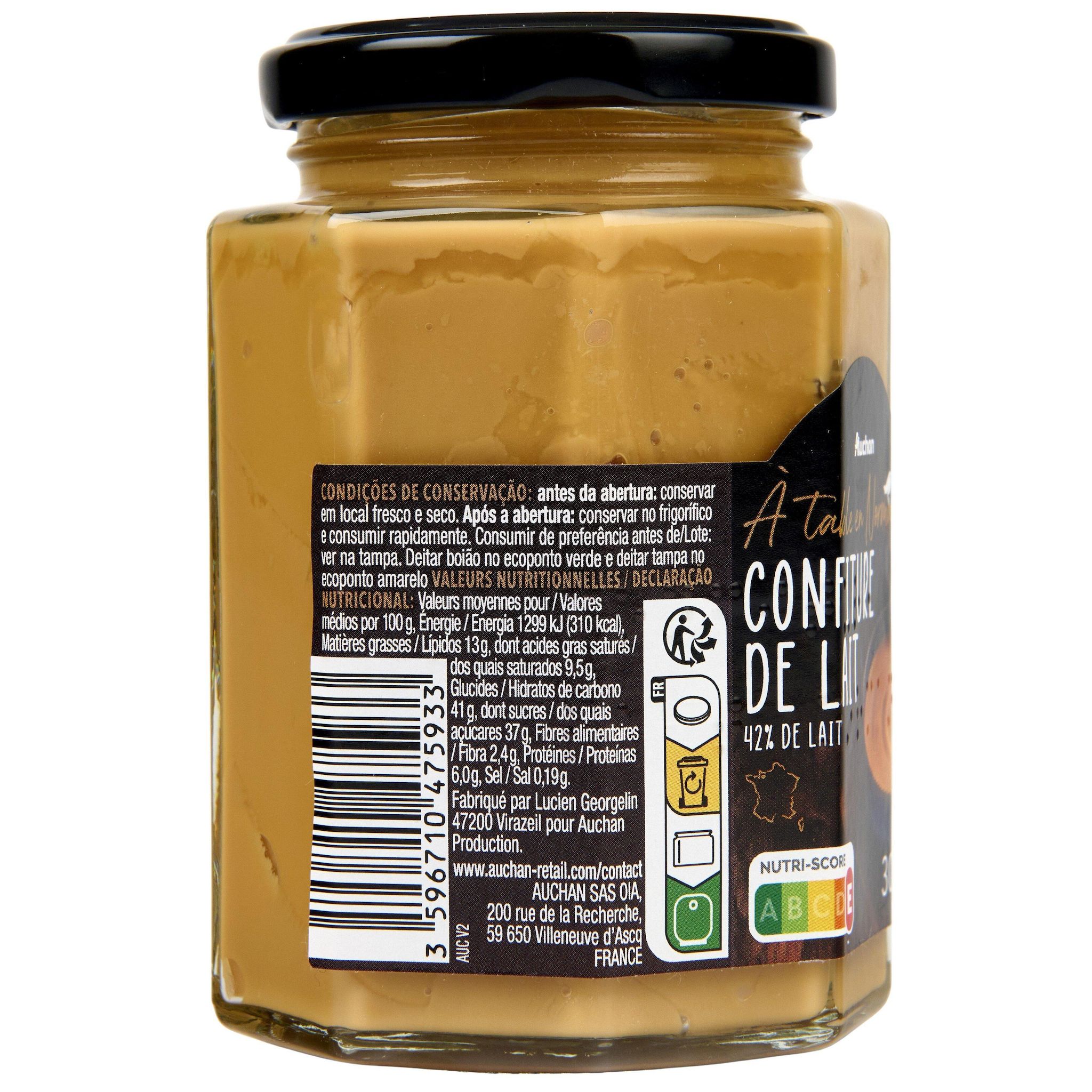 Voir la diapositive 5 : AUCHAN TERROIR Confiture de lait de Normandie 305g