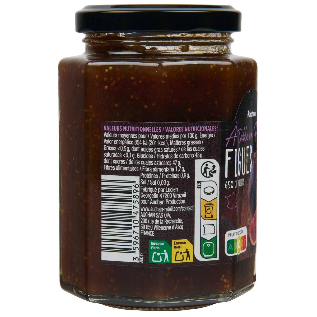 AUCHAN TERROIR Préparation de figues 310g