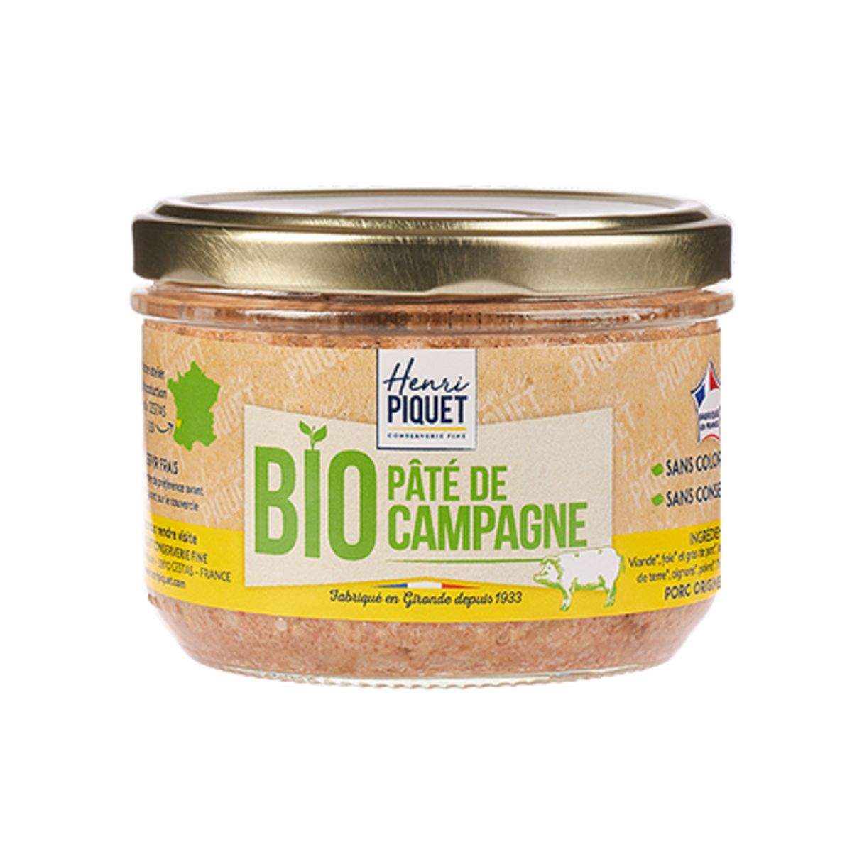 HENRI PIQUET Pâté campagne bio 180g