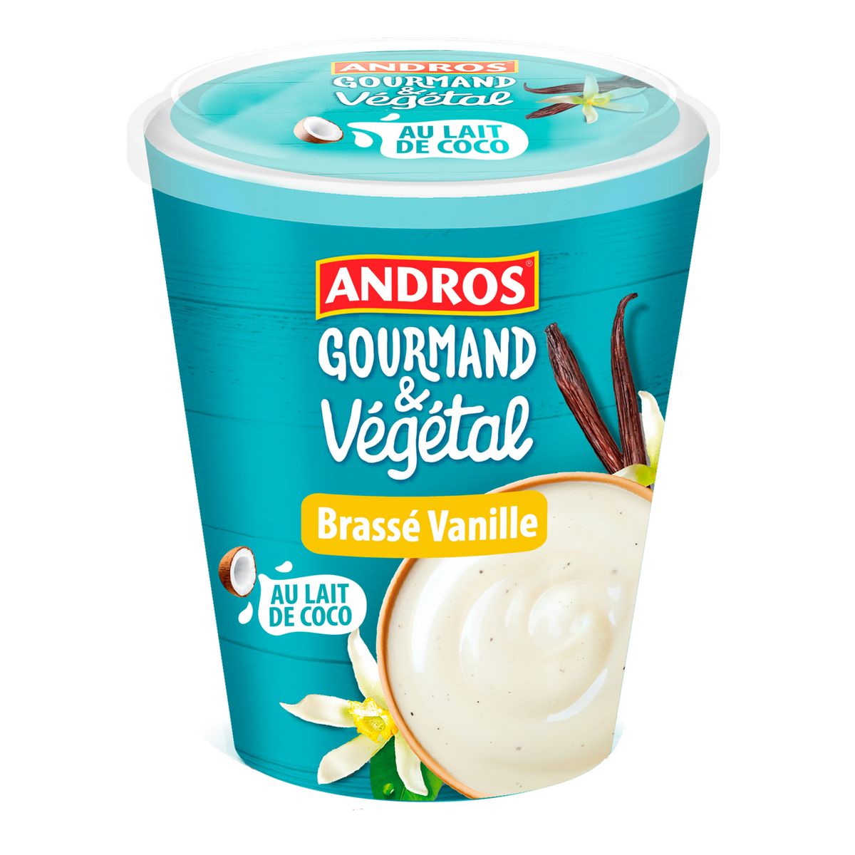 ANDROS Dessert végétal brassé à la vanille 400g