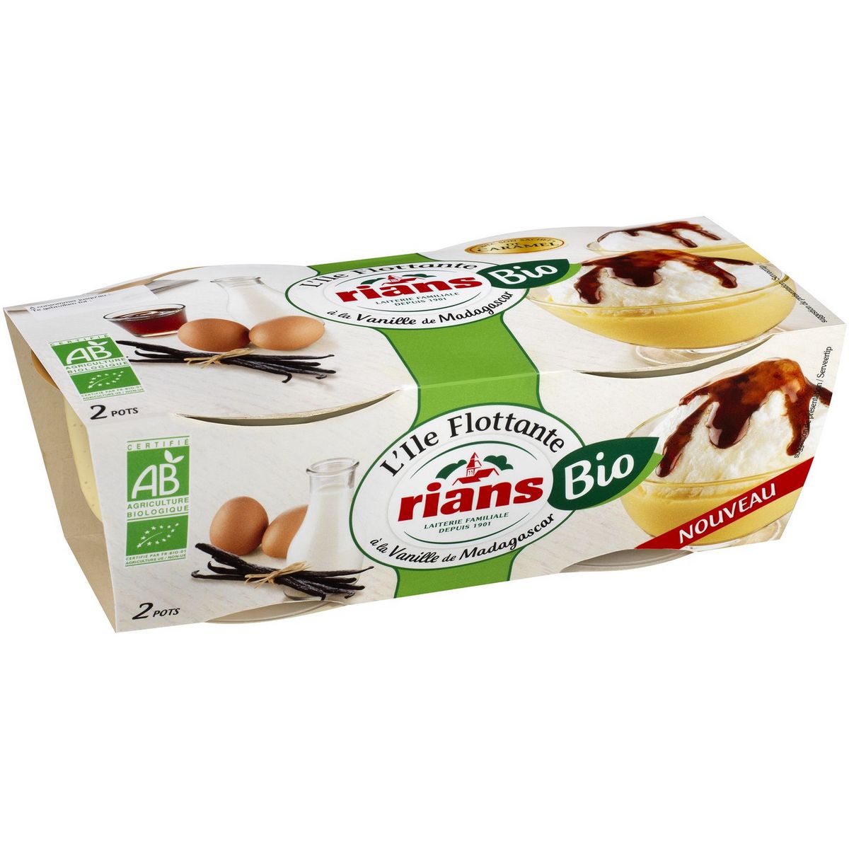 RIANS Ile flottante à la vanille de Madagascar bio 200g
