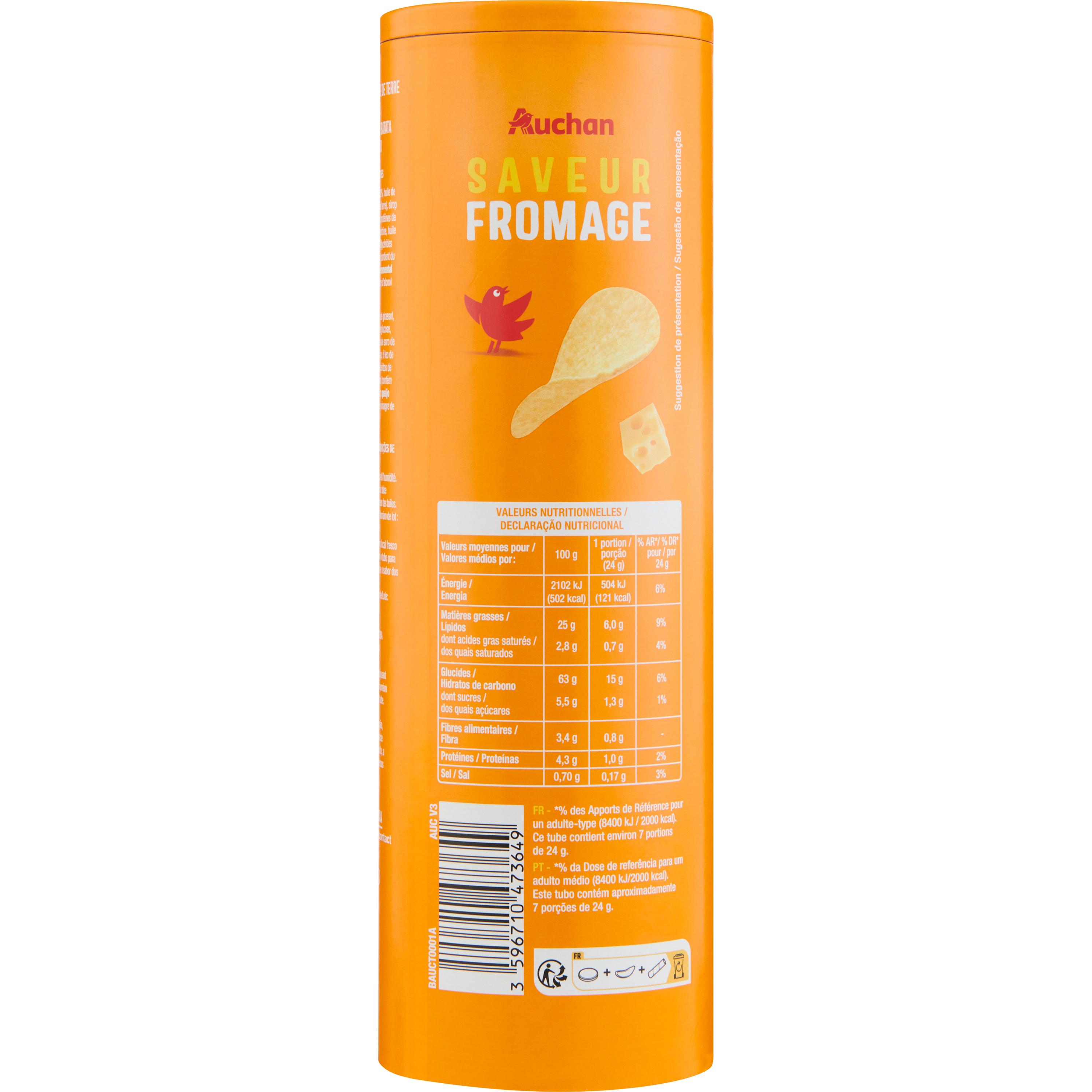 Voir la diapositive 3 : AUCHAN Chips tuiles saveur emmental 170g