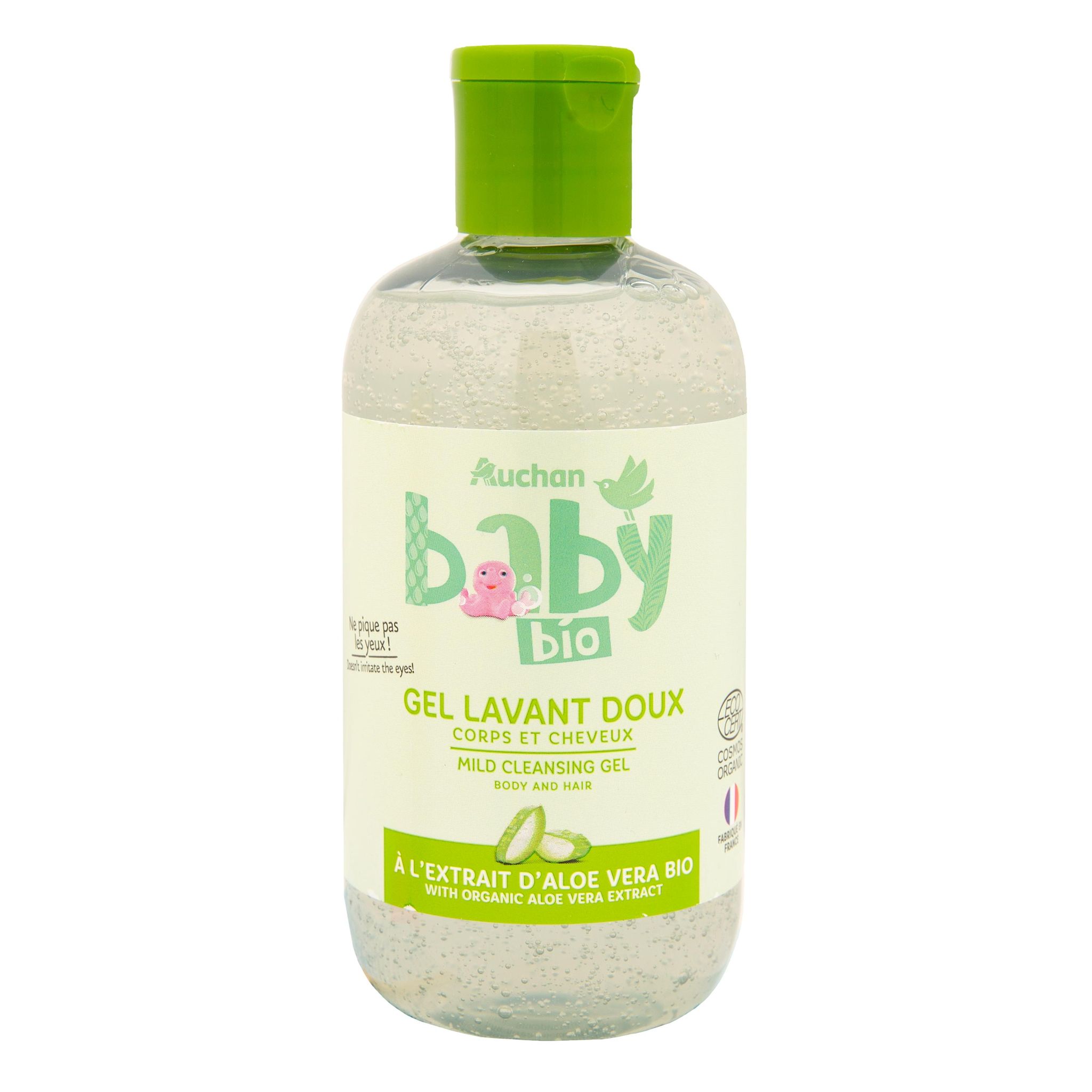 Voir la diapositive 2 : AUCHAN BABY BIO Gel lavant doux à l'aloé vera bio pour bébé 250ml