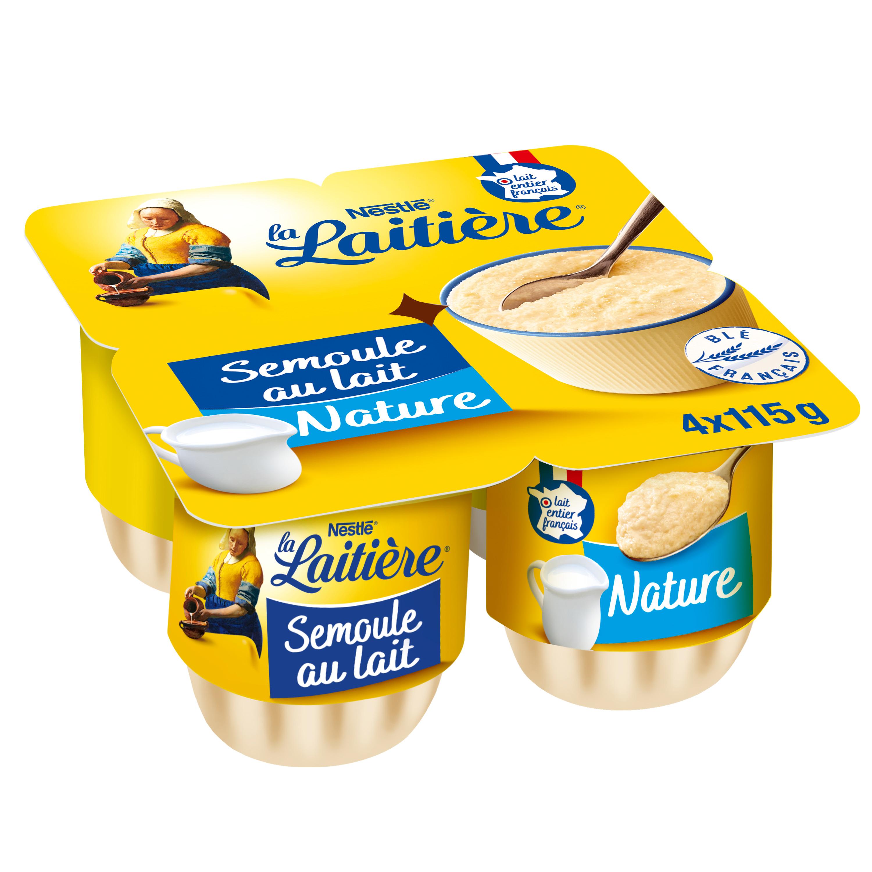 LA LAITIERE Semoule au lait nature 4x115g