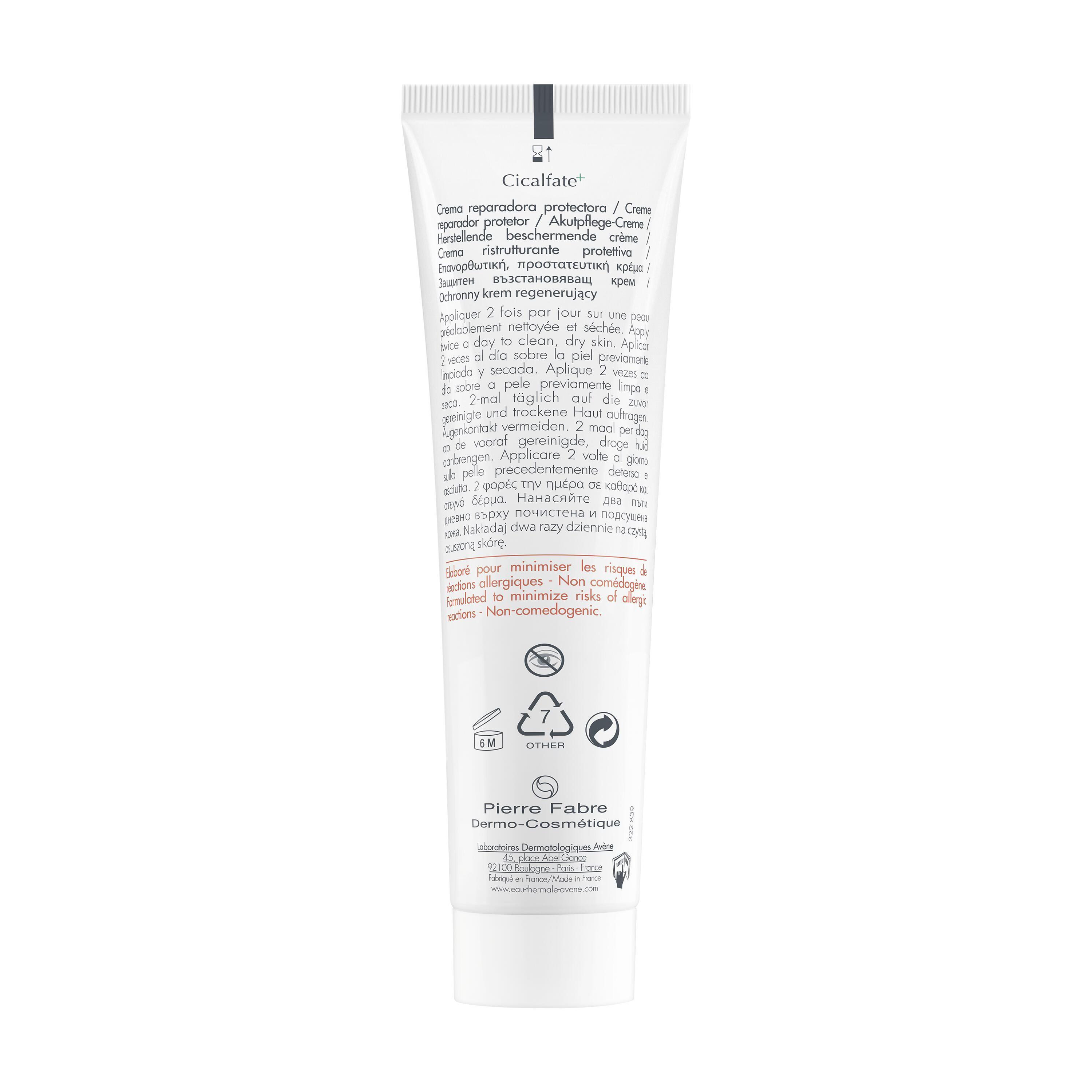 Voir la diapositive 2 : AVÈNE Cicalfate + crème réparatrice protectrice peaux sensibles irritées 100ml