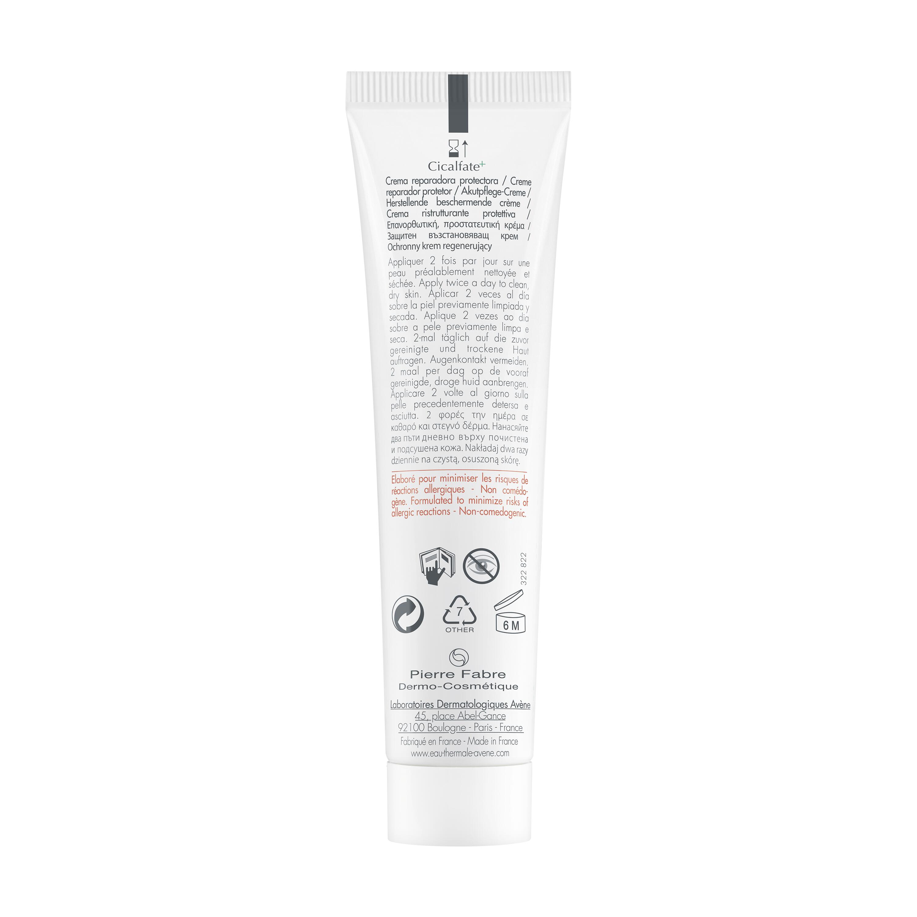 Voir la diapositive 2 : AVÈNE Cicalfate + crème réparatrice protectrice peaux sensibles irritées 40ml
