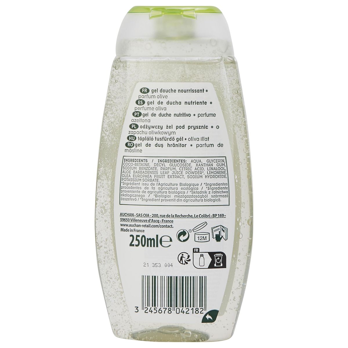 COSMIA BIO Gel douche nourrissant à l'olive 250ml