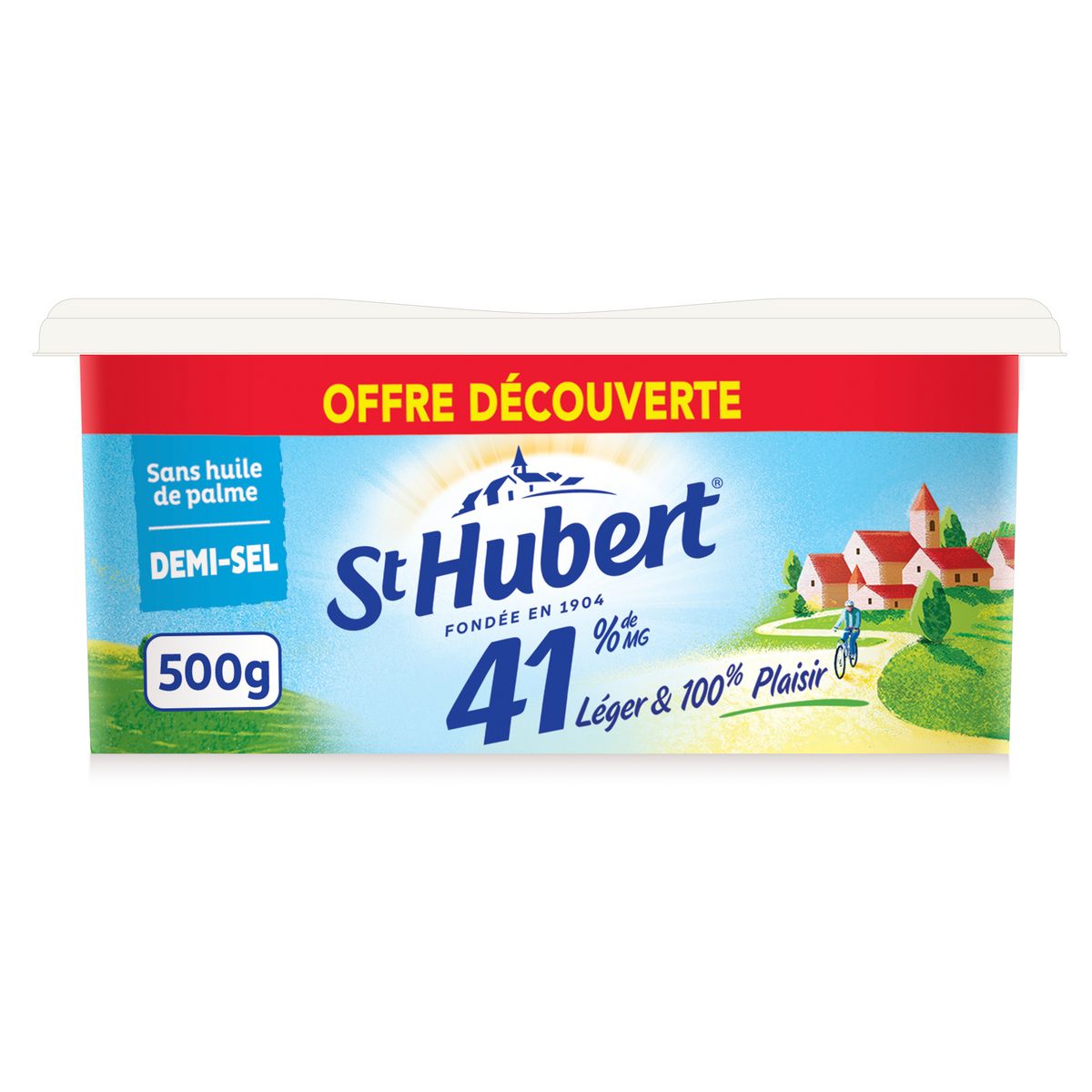 ST HUBERT 41 Margarine au sel de mer allégée 38% MG à tartiner sans huile de palme 500G