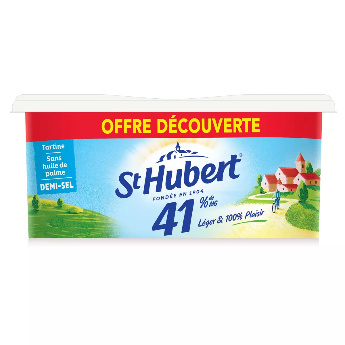 ST HUBERT 41 Margarine au sel de mer allégée 38% MG à tartiner sans huile de palme 500G