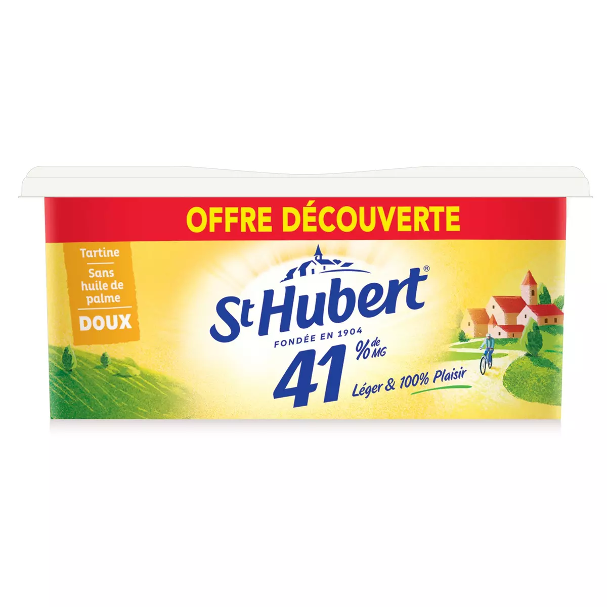 ST HUBERT 41 Margarine doux allégée 38% MG à tartiner sans huile de palme 500g