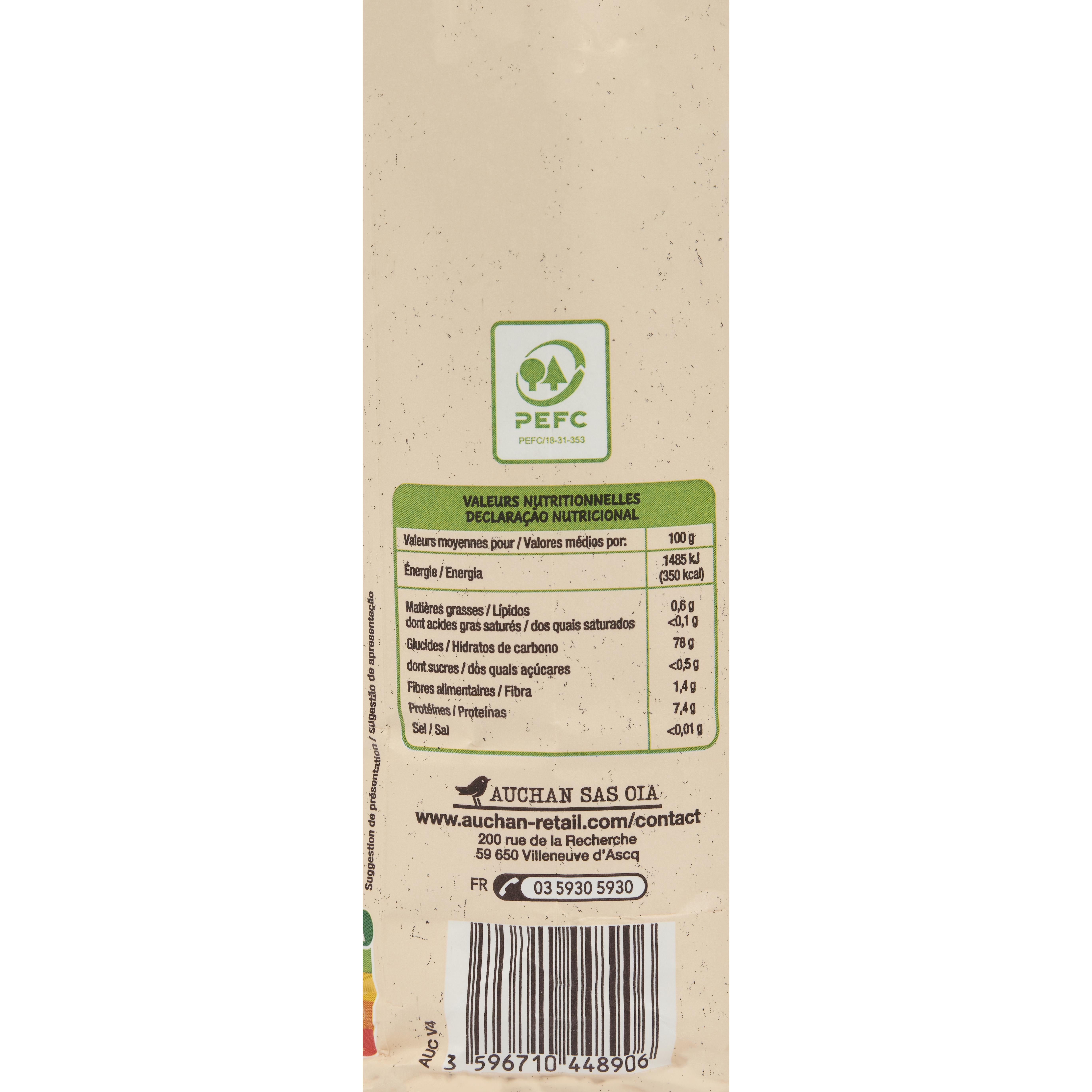 Voir la diapositive 3 : AUCHAN BIO Farine de riz blanc 1kg