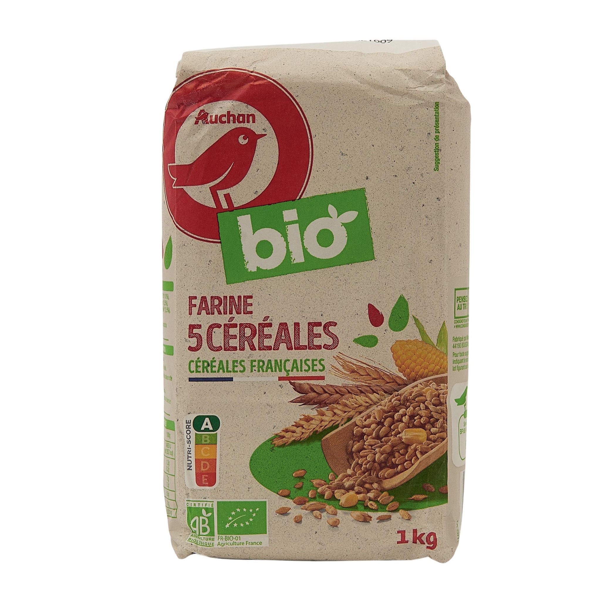 Voir la diapositive 3 : AUCHAN BIO Farine aux 5 céréales 1kg