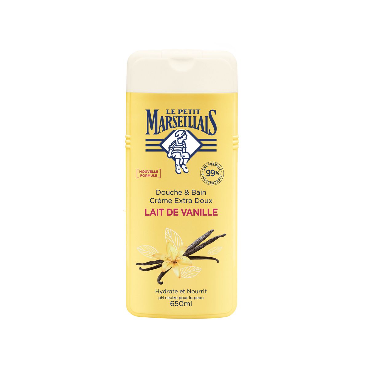 LE PETIT MARSEILLAIS Bain douche crème extra doux lait de vanille 650ml