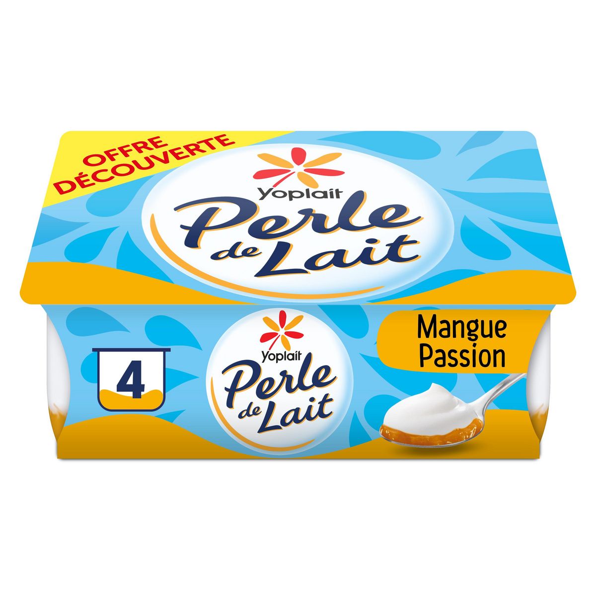 PERLE DE LAIT Yaourt sur lit de mangue passion 4x125g