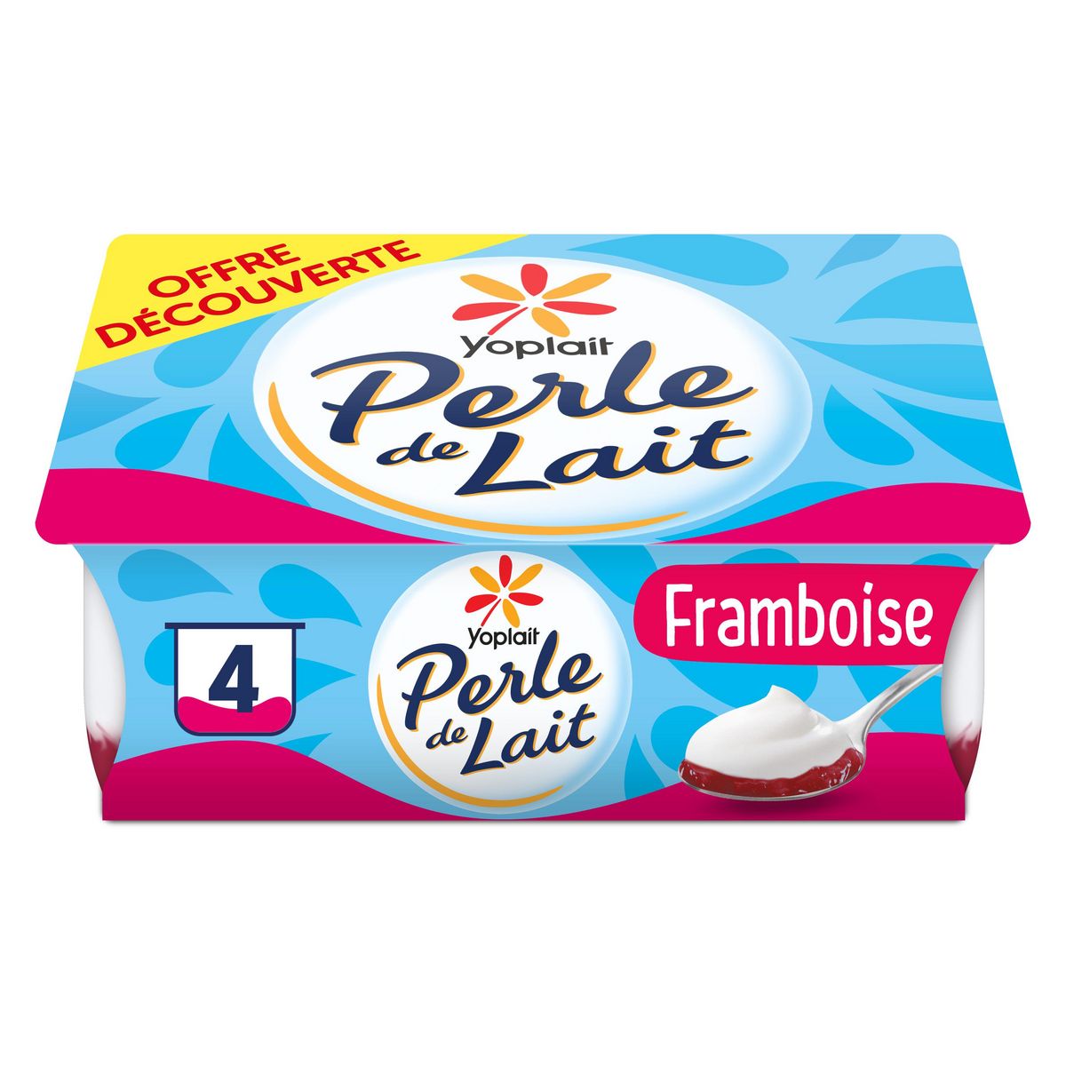 PERLE DE LAIT Yaourt sur lit de framboise 4x125g