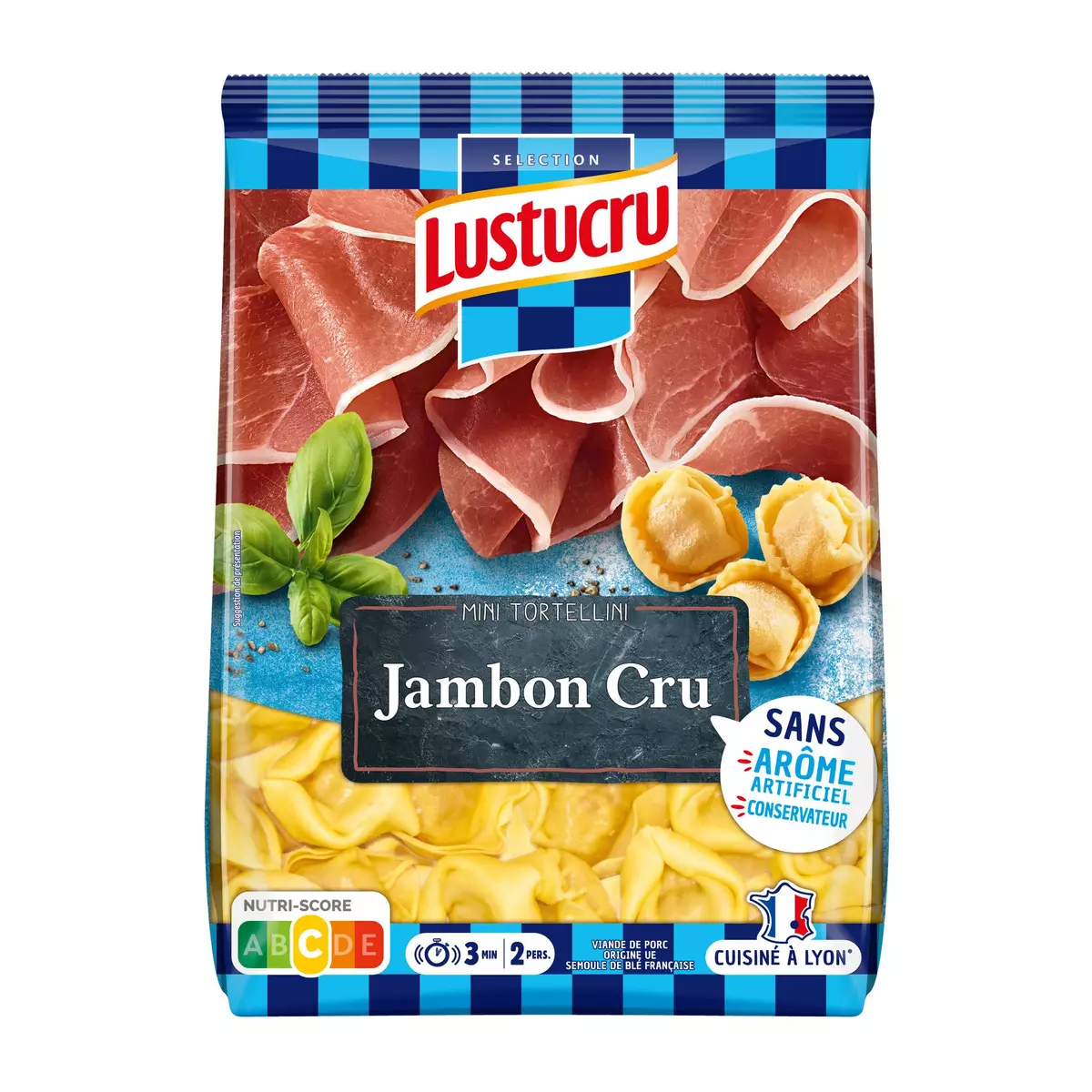 LUSTUCRU Tortellini jambon cru 3 portions 250g