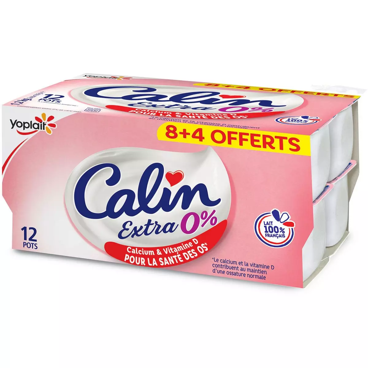 CALIN Extra Fromage blanc nature 0% MG 12x100g