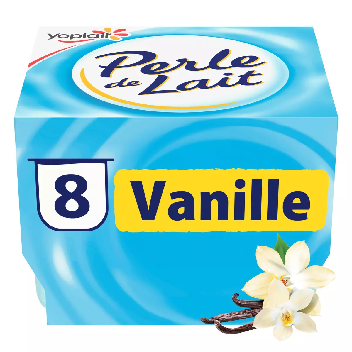 PERLE DE LAIT Yaourt aromatisé à la vanille 8x125g