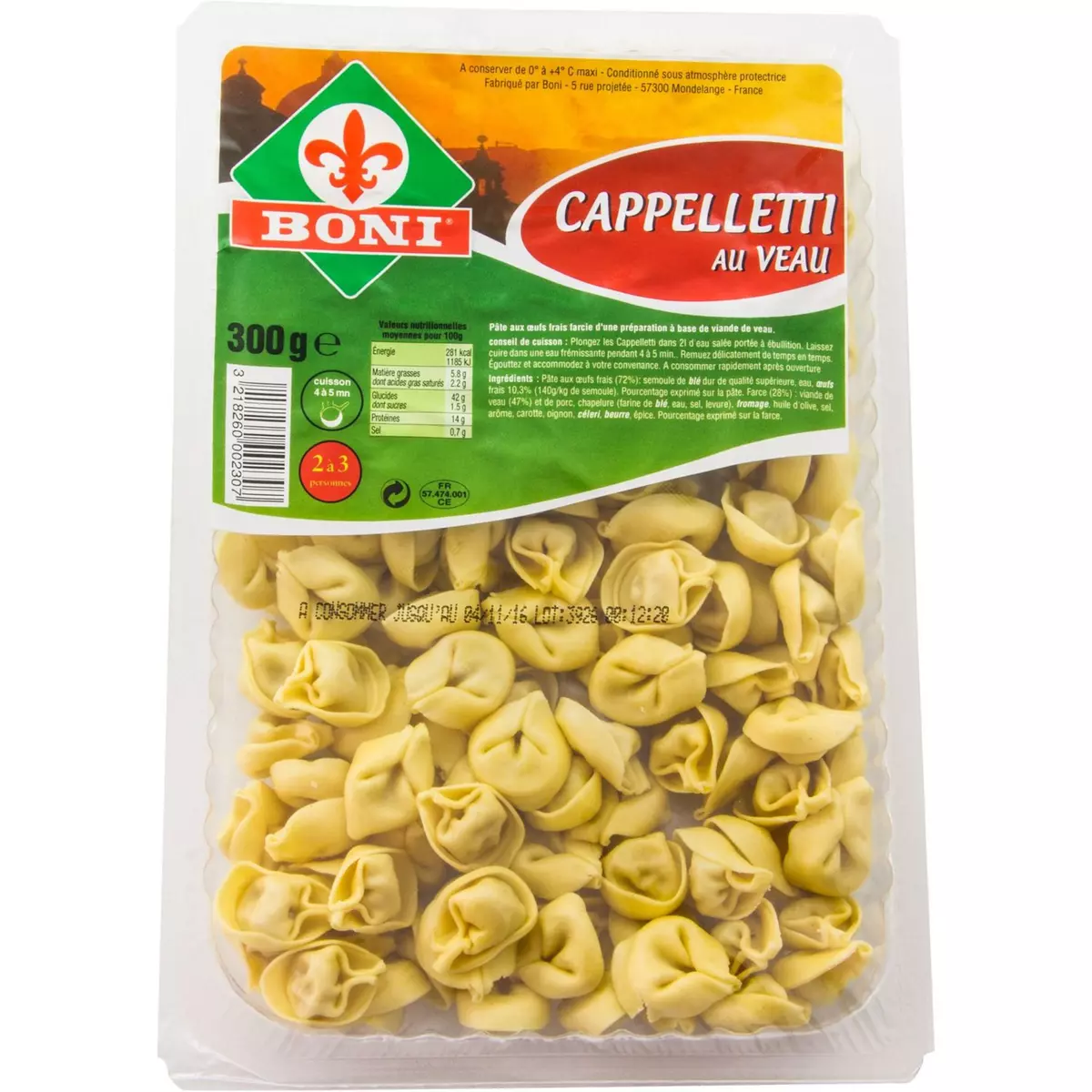 BONI Cappelletti au veau 2-3 portions 300g