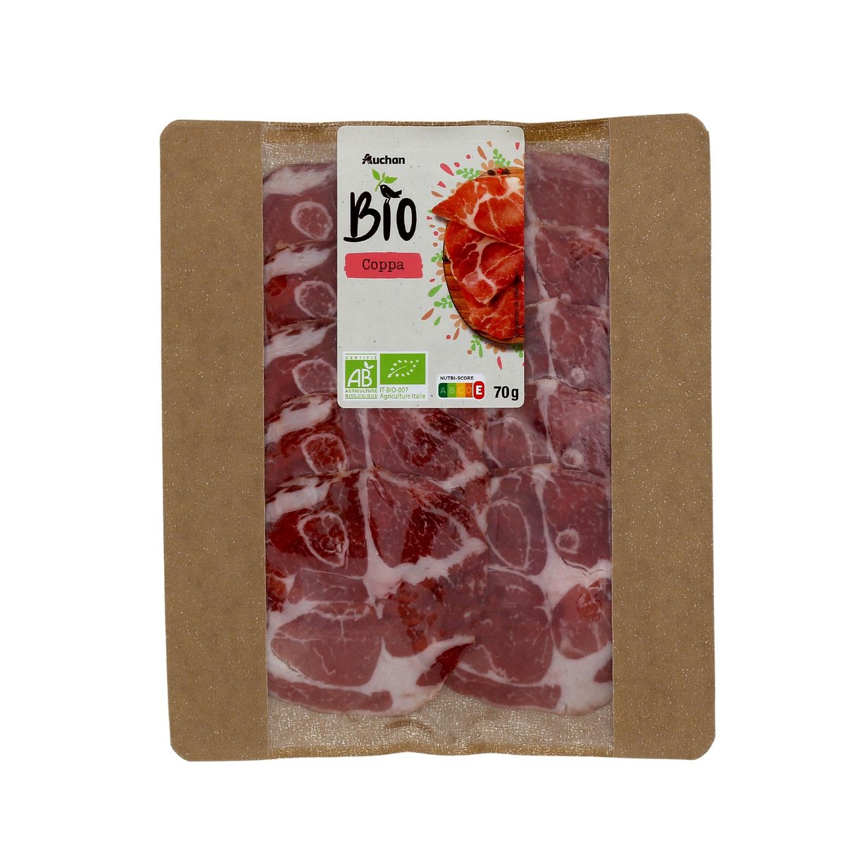AUCHAN BIO Coppa italienne 10 tranches 70g