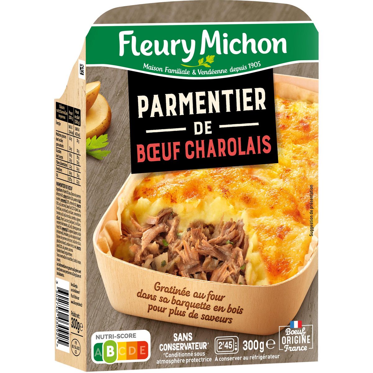 FLEURY MICHON Parmentier de bœuf charolais 1 part 300g