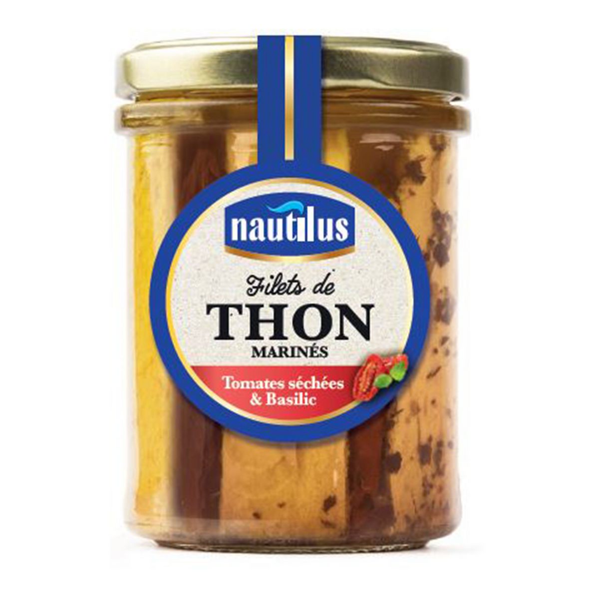 NAUTILUS Filets de thon marinés aux tomates séchées et basilic 133g