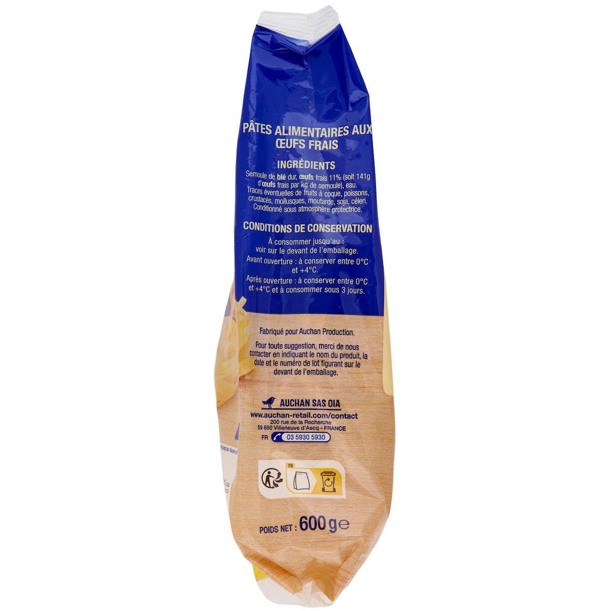 AUCHAN Tagliatelles 6 parts 600g