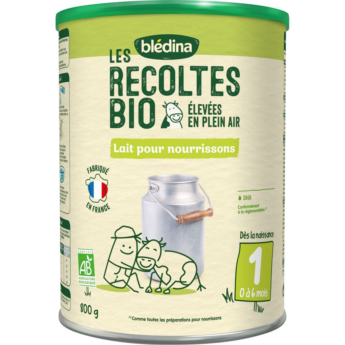 BLEDINA Lait 1er âge bio en poudre dès la naissance à 6 mois 800g