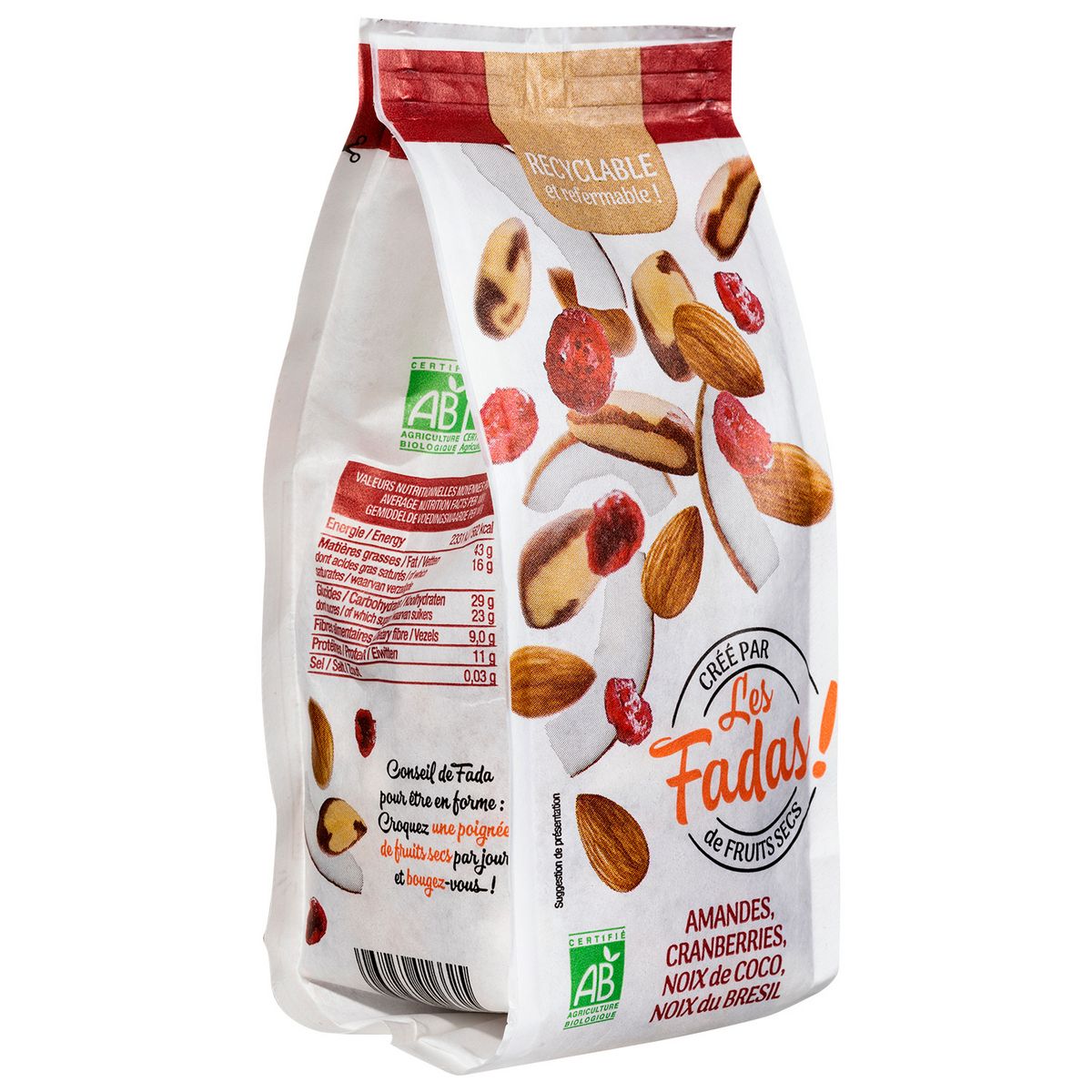 LES FADAS Mélange de fruits secs bio 140g
