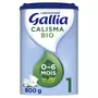 GALLIA Calisma 1 lait 1er âge bio en poudre dès la naissance à 6 mois 800g