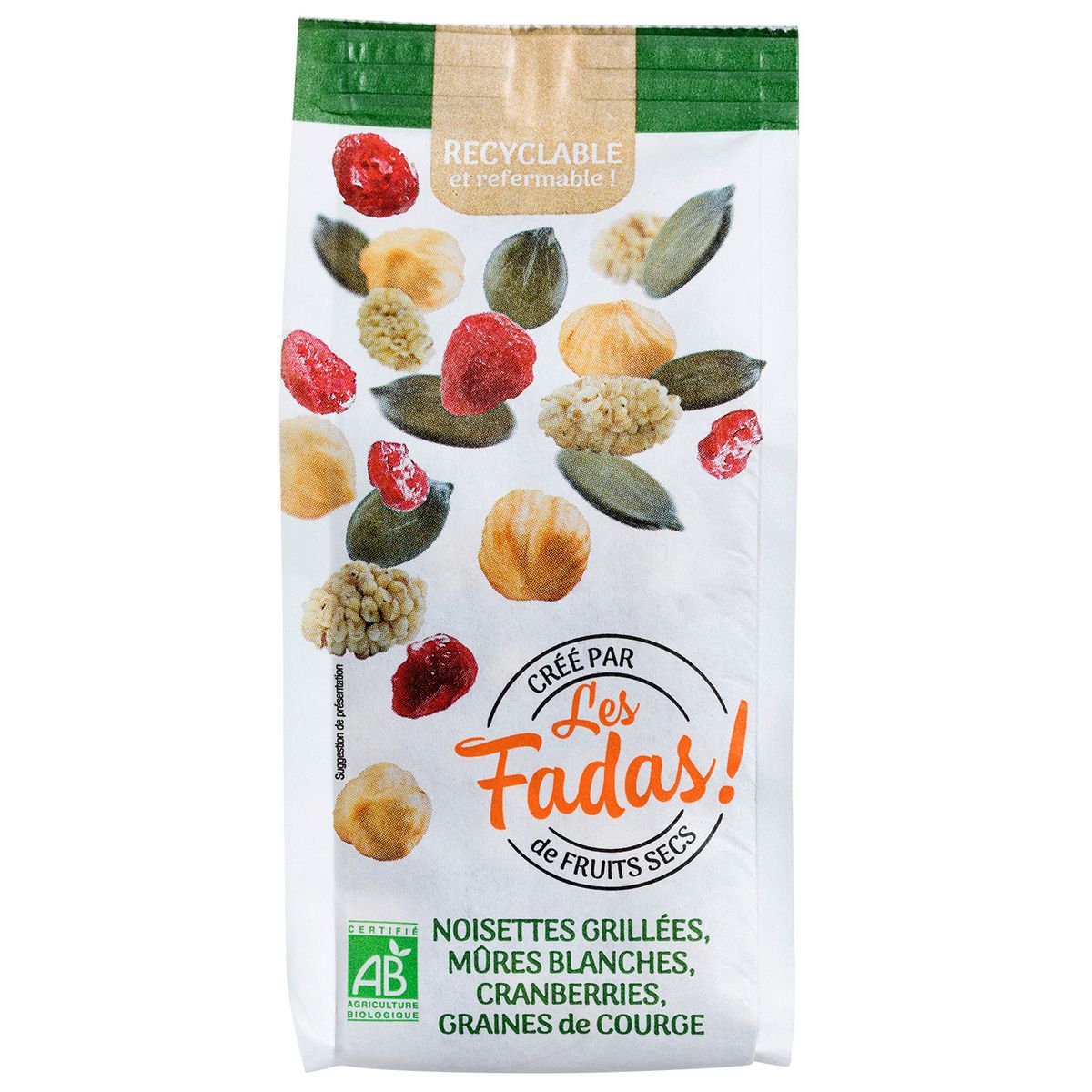 LES FADAS Mélange de fruits secs et fruits séchés bio 145g