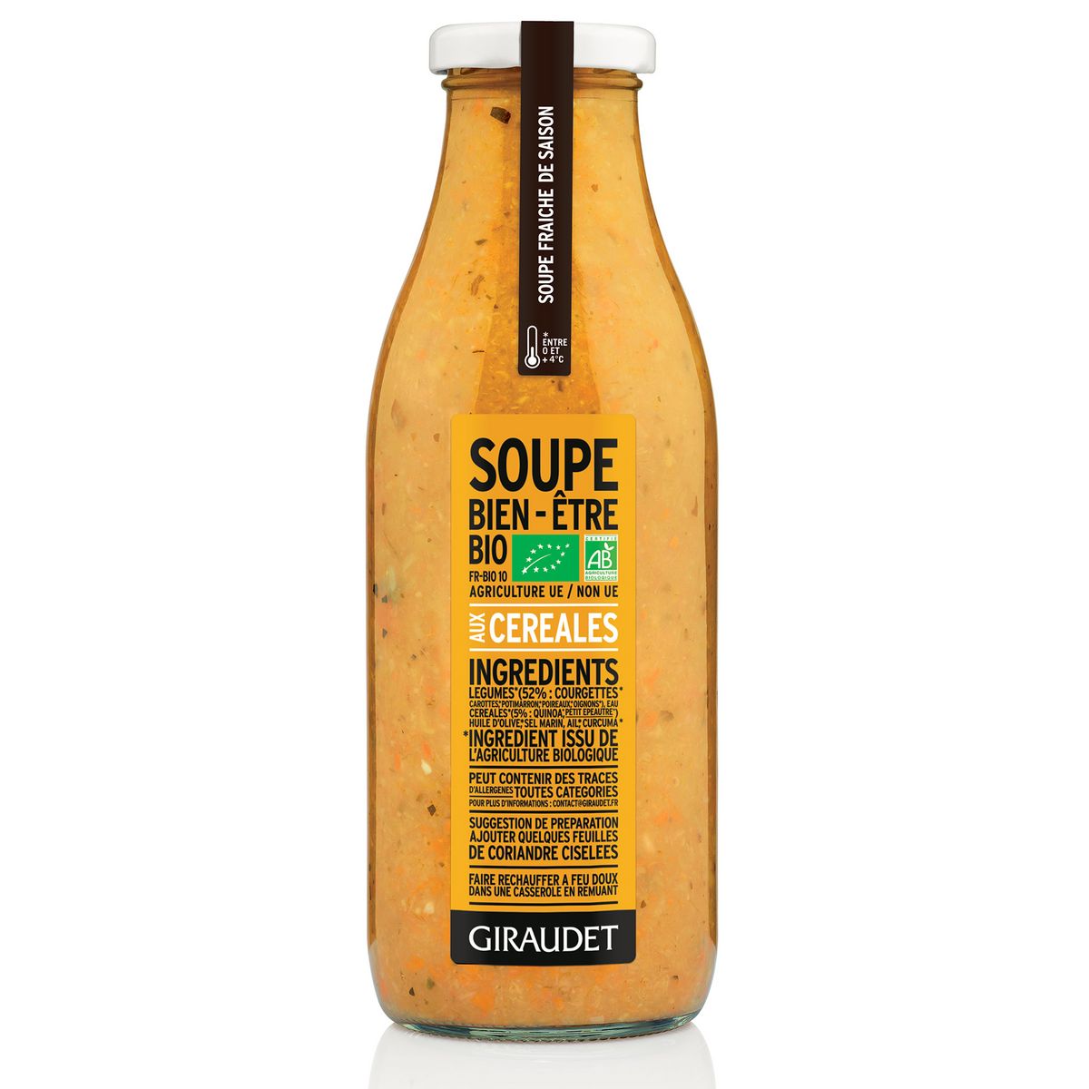 GIRAUDET Soupe bien être bio aux légumes et céréales 50cl