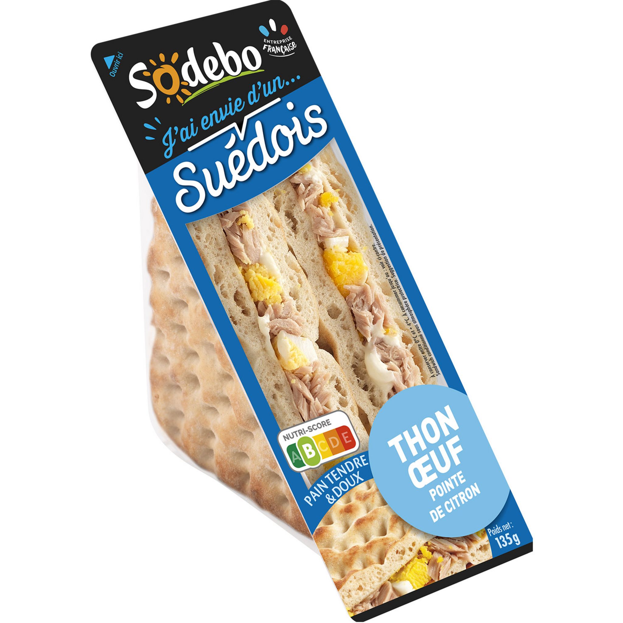 SODEBO Sandwich suédois thon 1 part 135g