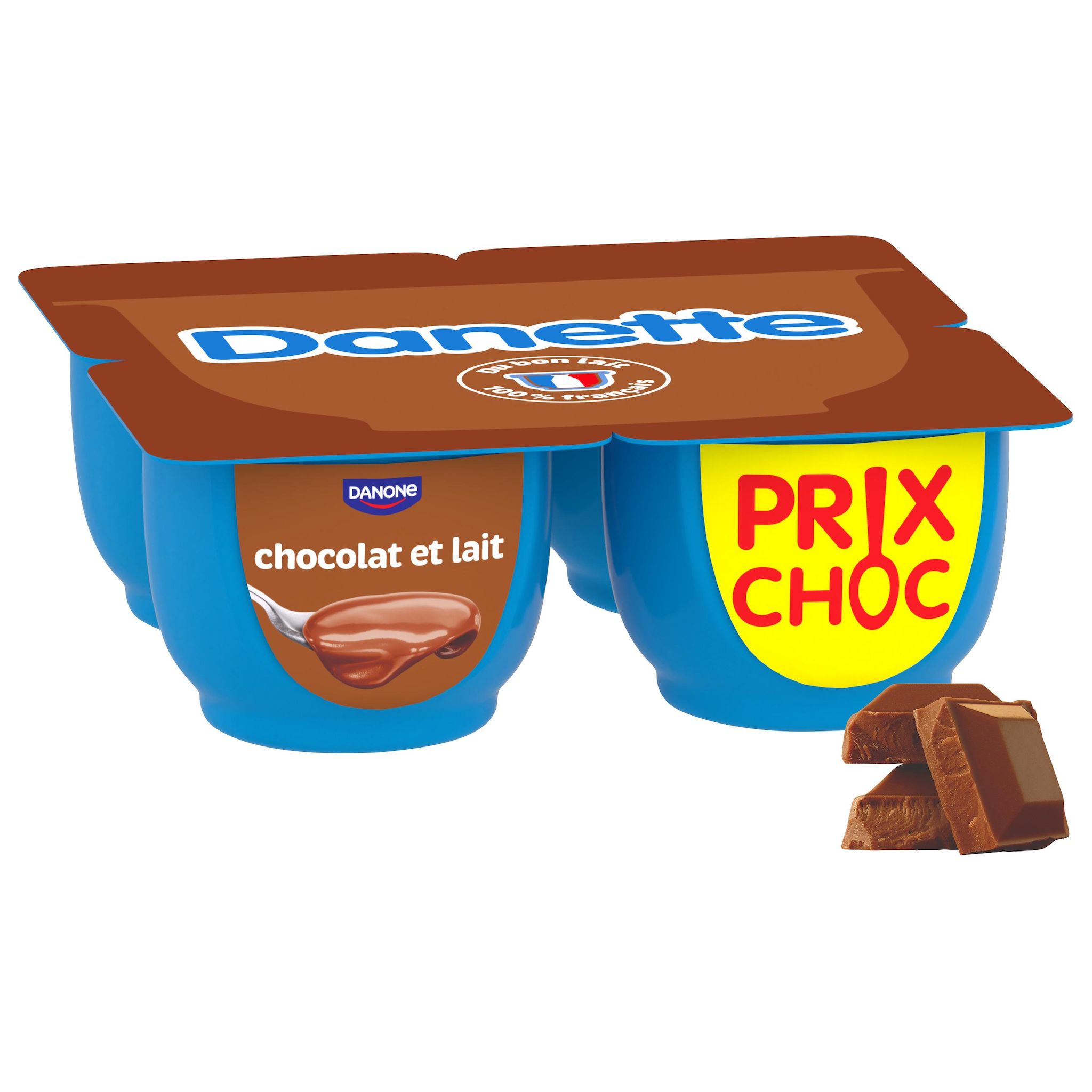 Voir la diapositive 2 : DANETTE Crème dessert chocolat et lait 4x125g