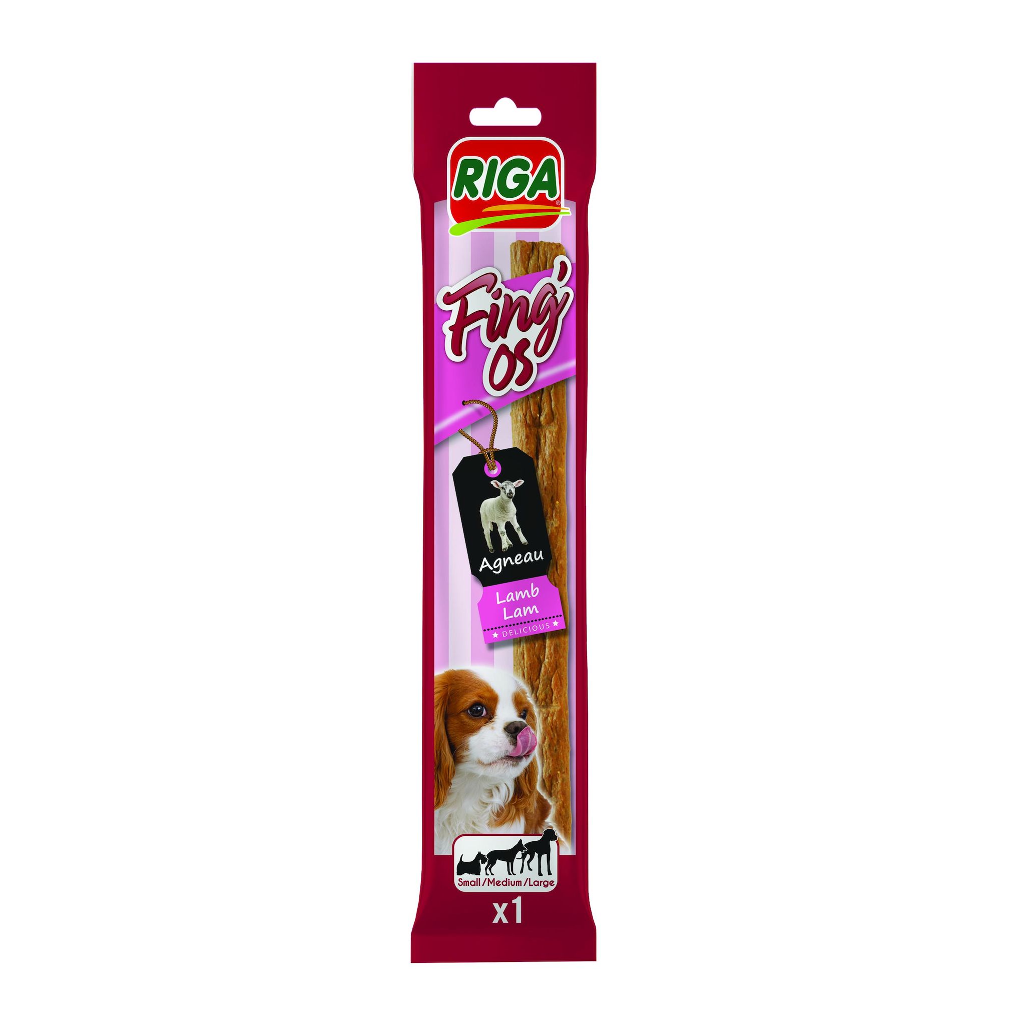 RIGA Fing'os à l'agneau pour chien 1 pièce 12g